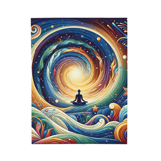 Cosmic Meditation Spiral - Plush Blanket