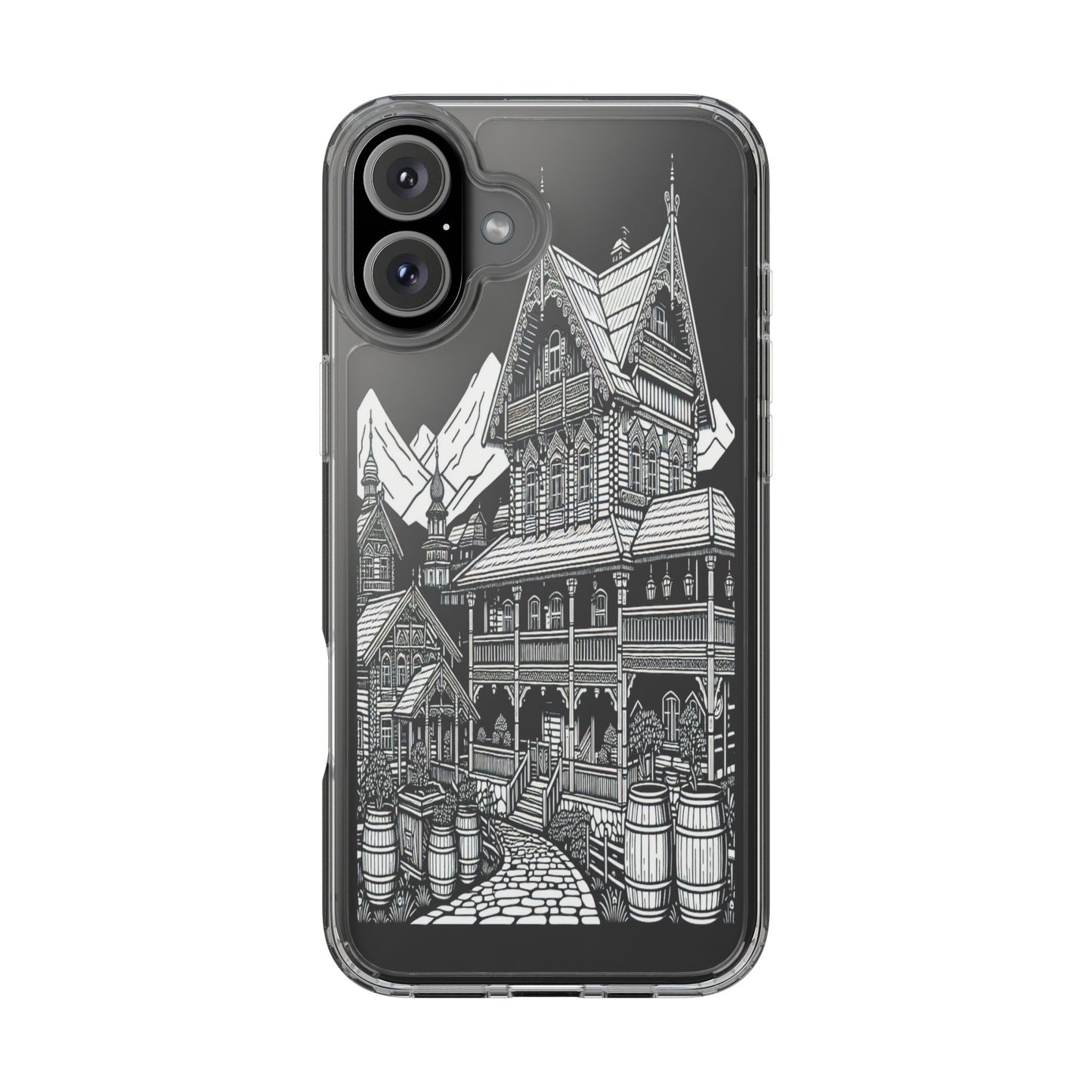 Transparent Rustic Alpine Retreat Iphone Case Compatible With Iphone 16 15 14 - Clear Phone Cover