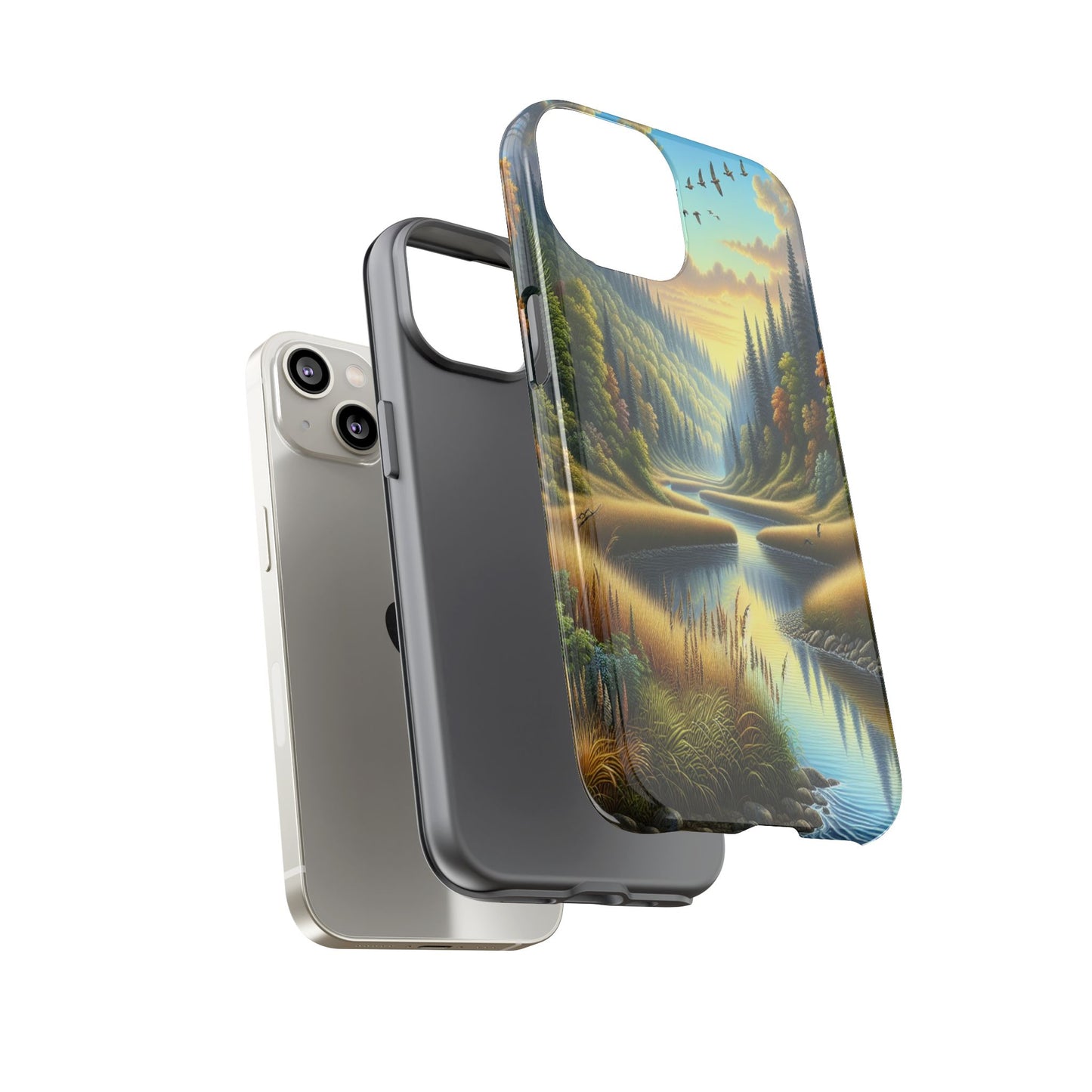ProtectiveTranquil Riverside EscapeIphone Case Compatible With Iphone 16 15 14 - Phone Cover