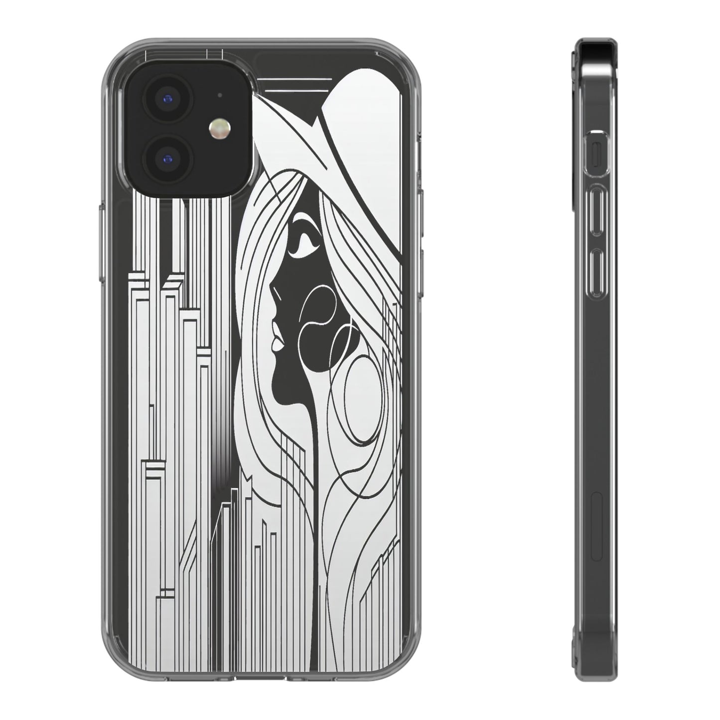 Transparent Silhouette of a Modern Vision Iphone Case Compatible With Iphone 16 15 14 - Clear Phone Cover