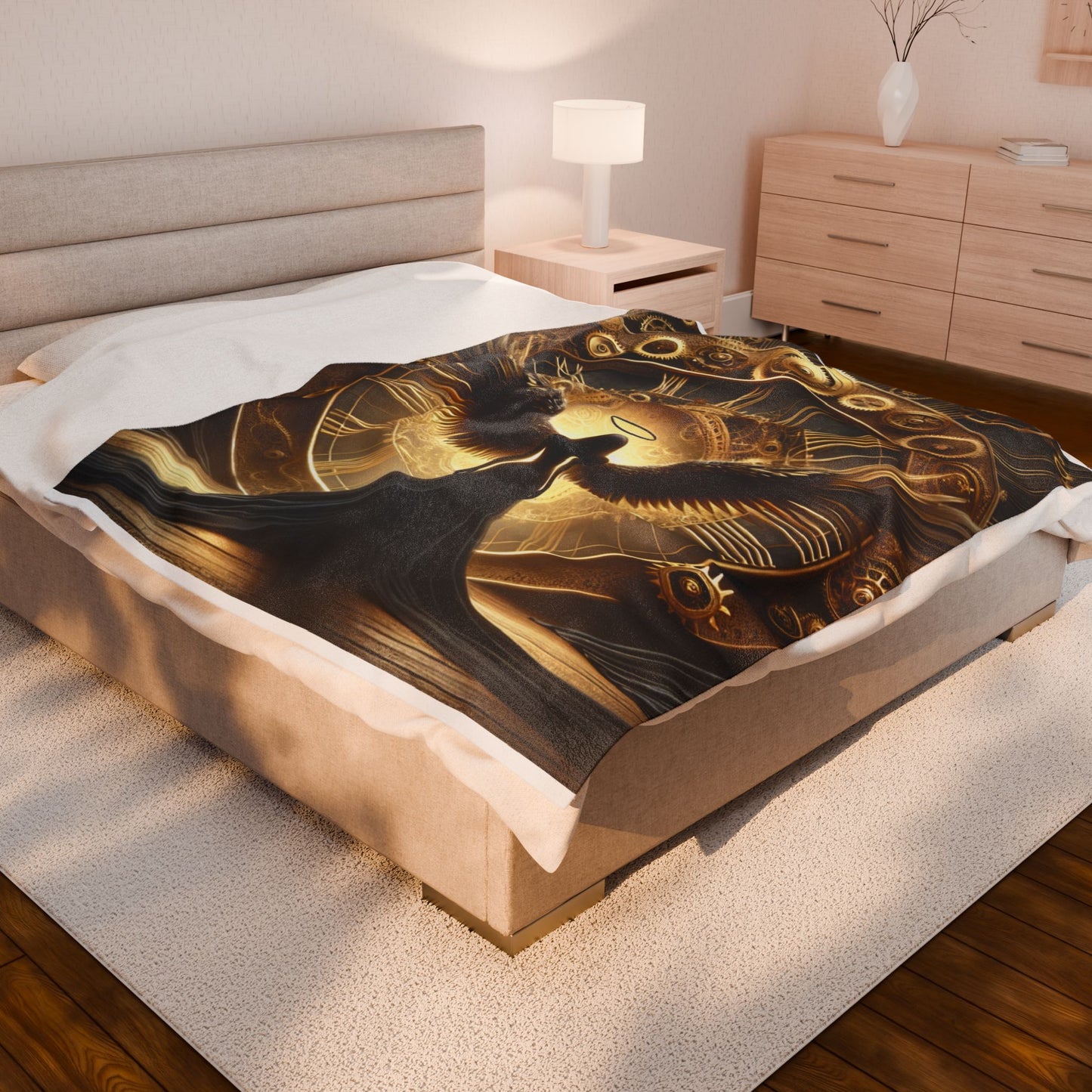 Guardian of the Timebound Wings - Plush Blanket