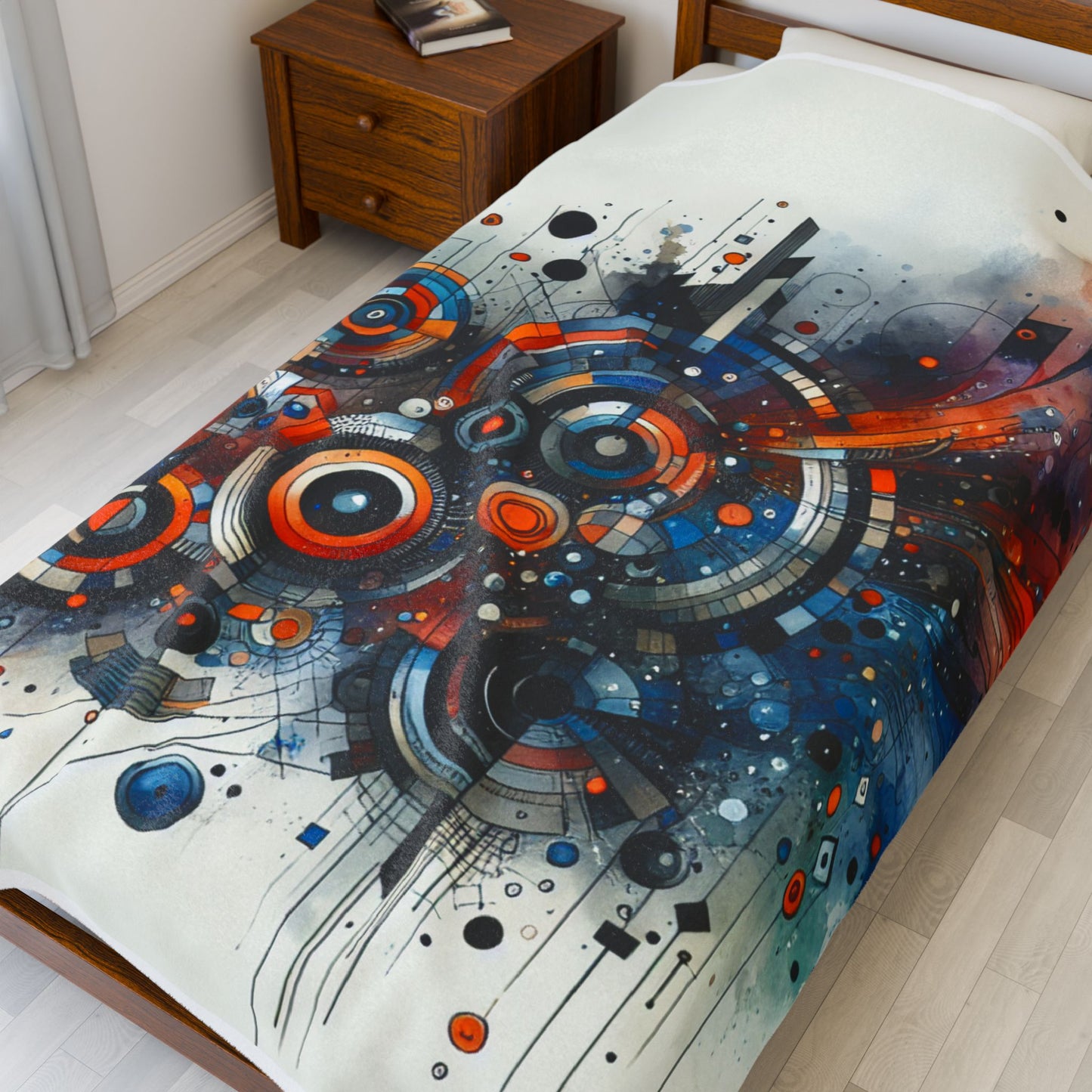 Circular Nexus in Motion - Plush Blanket