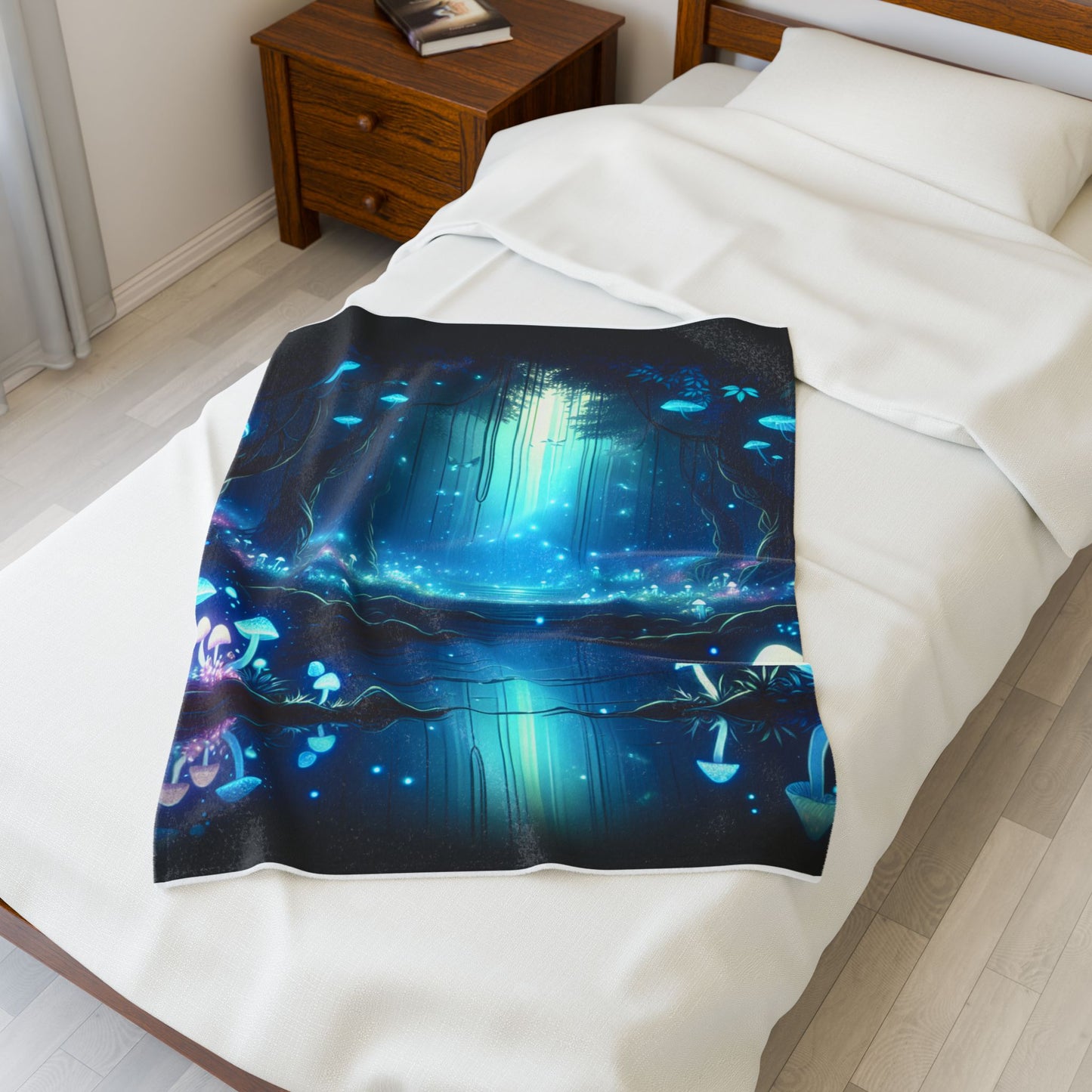 Mystical Glow in the Enchanted Woods - Plush Blanket