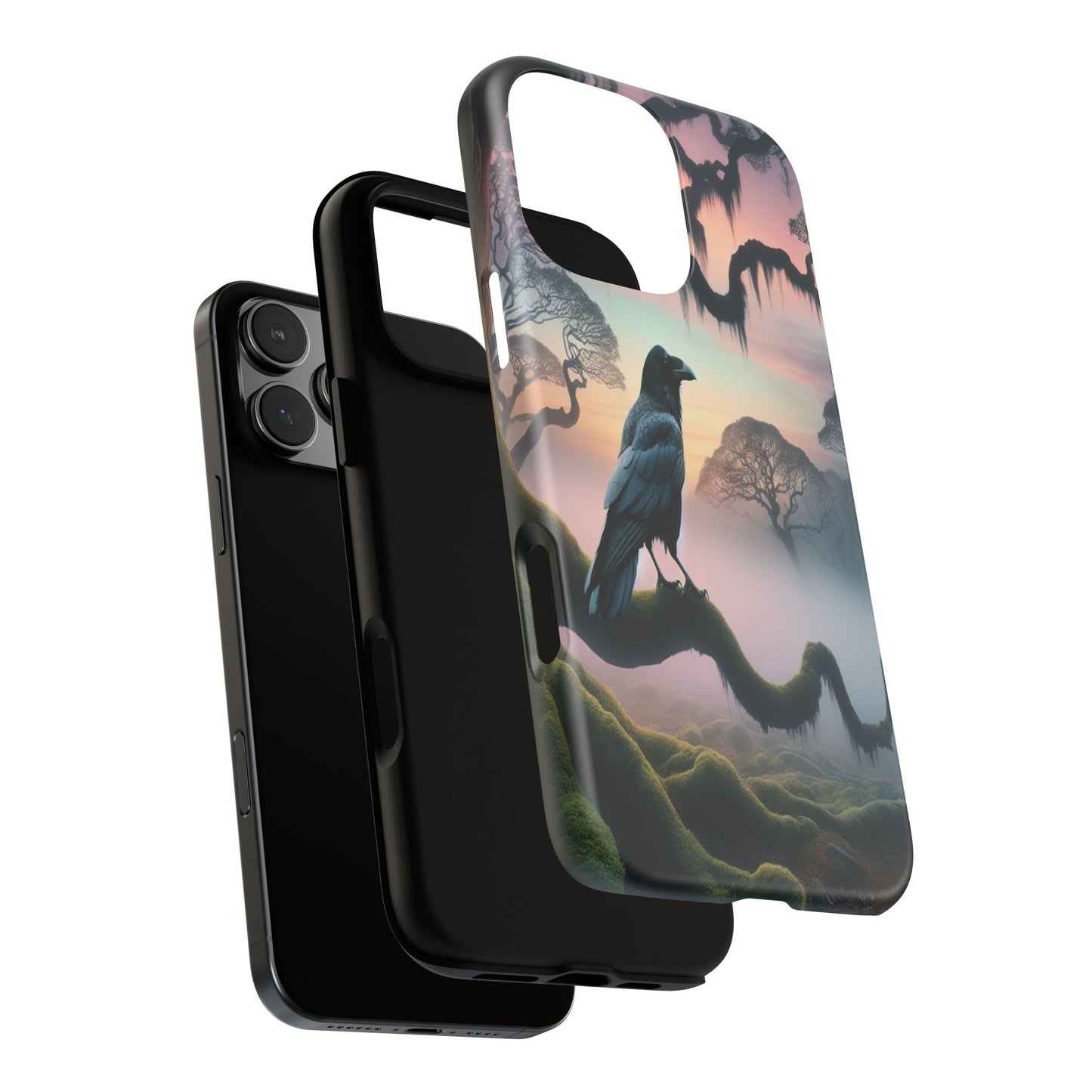 Raven in the Misty Forest - Phone Case