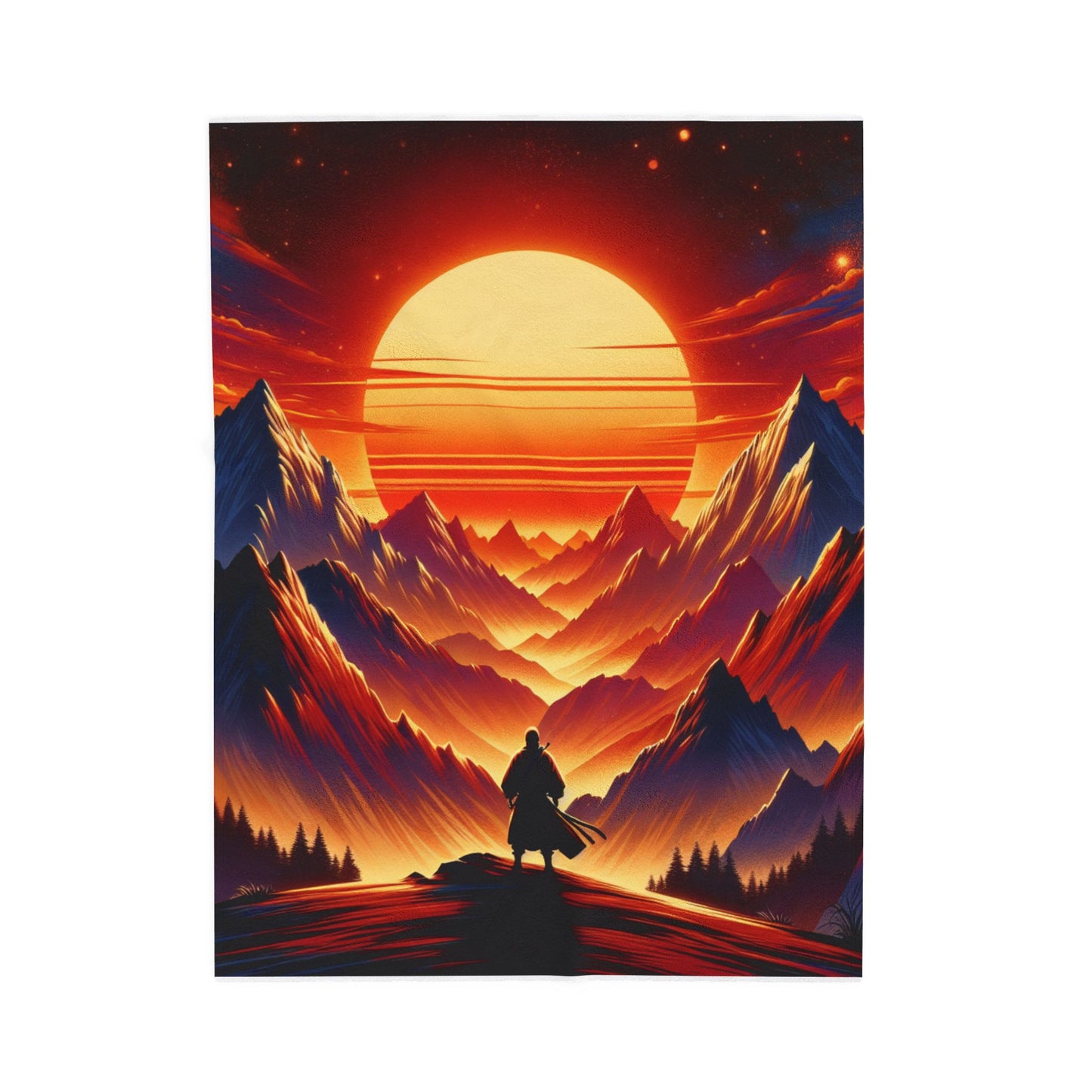 Majestic Peaks at Dawn - Plush Blanket