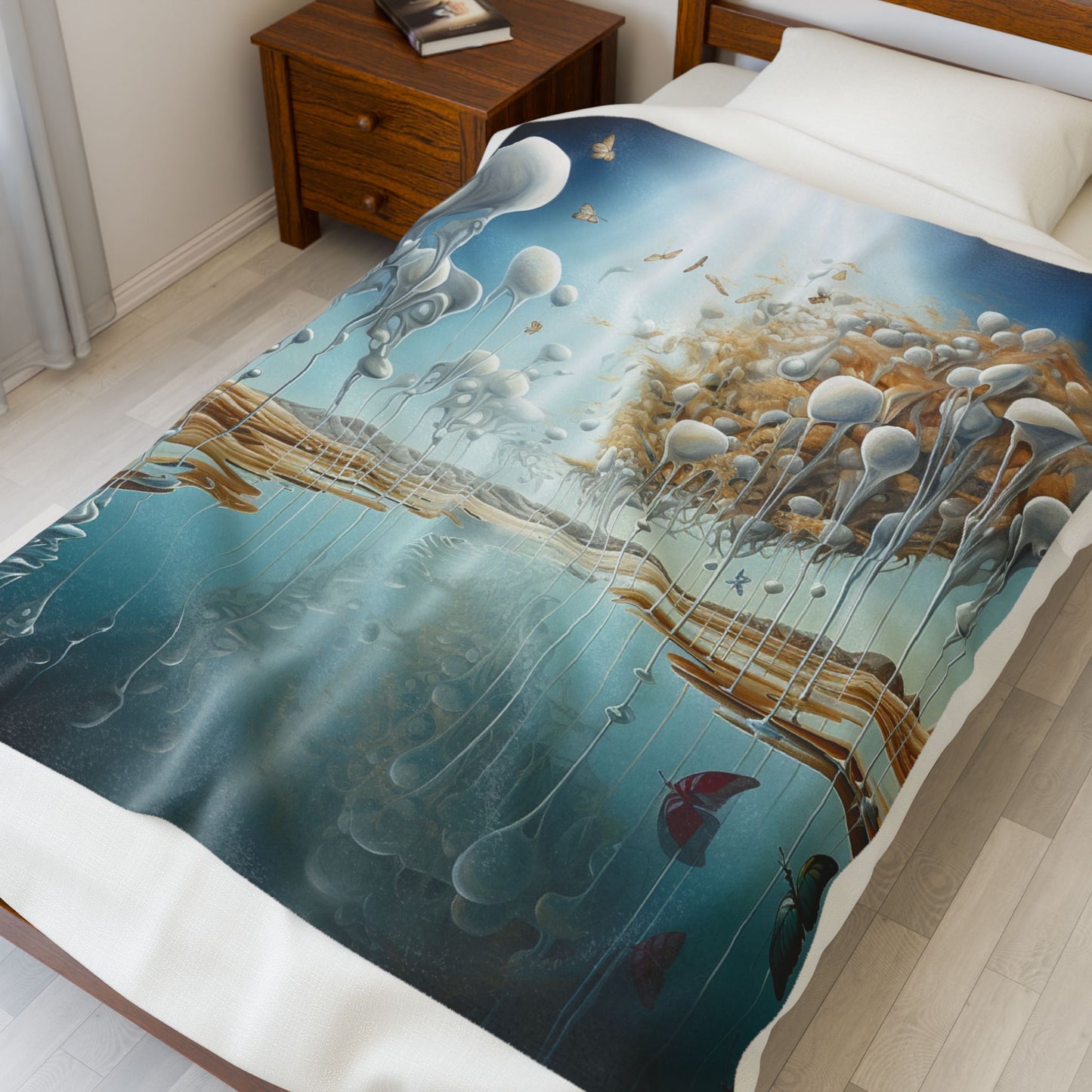 Luminous Fjord of Whimsy- Plush Blanket