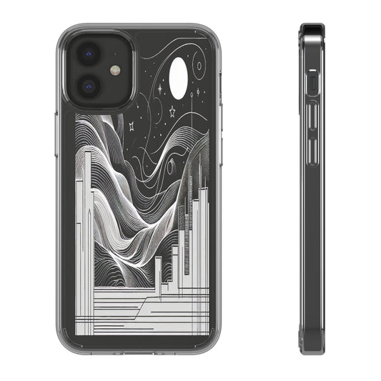 Transparent Illuminated Skyline Design Iphone Case Compatible With Iphone 16 15 14 - Clear Phone Cover