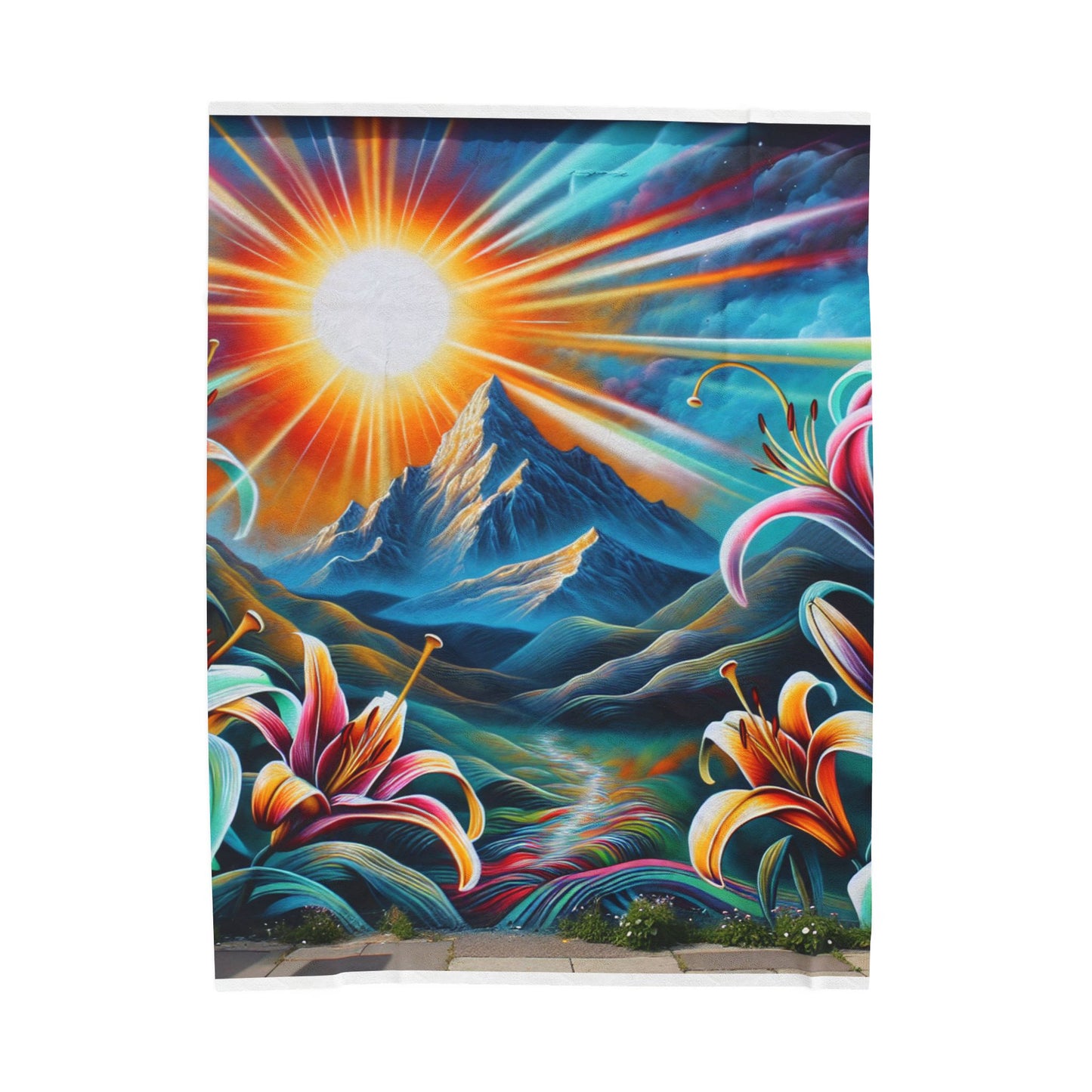 Radiance in a Floral Vista - Plush Blanket