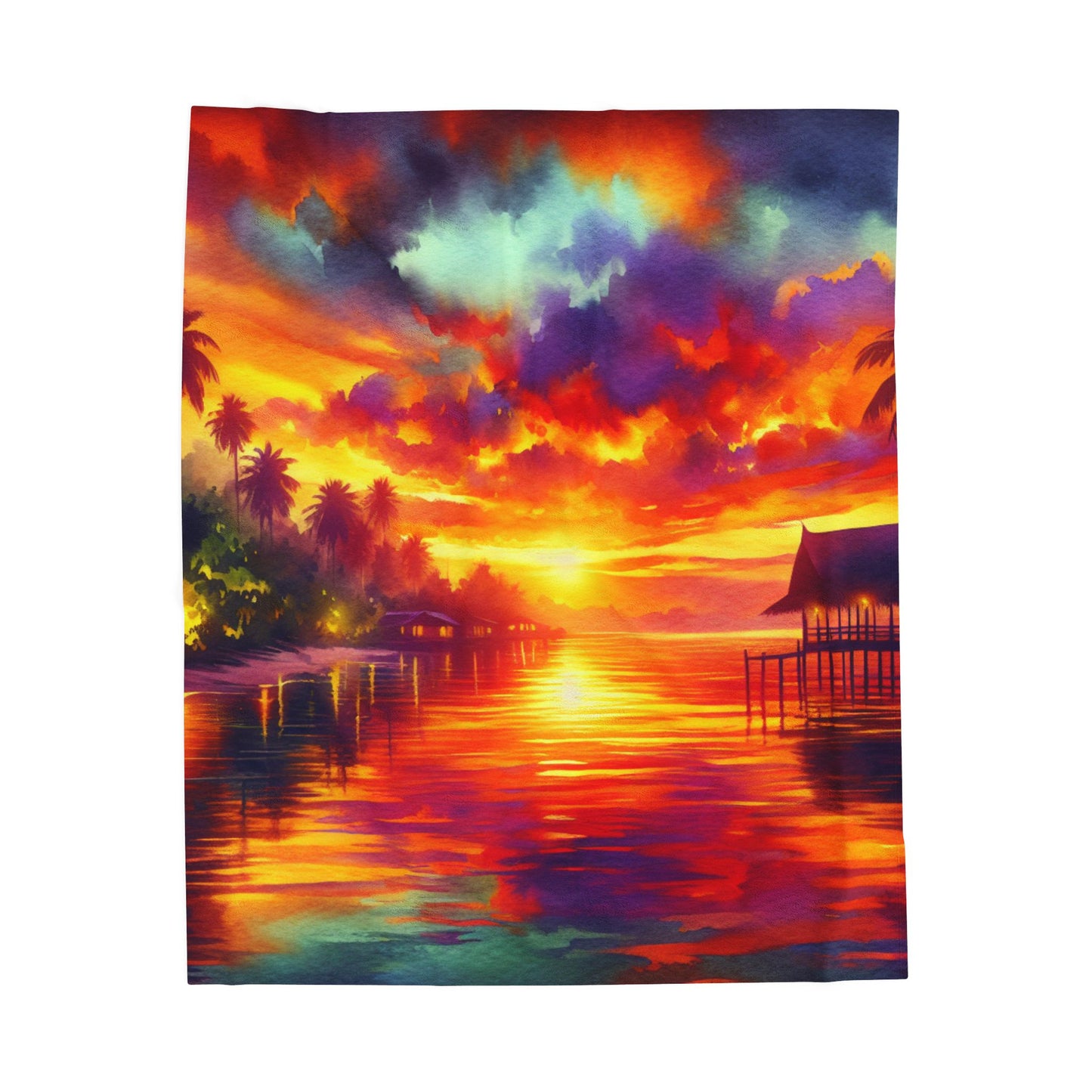 Tropical Evening Radiance - Plush Blanket