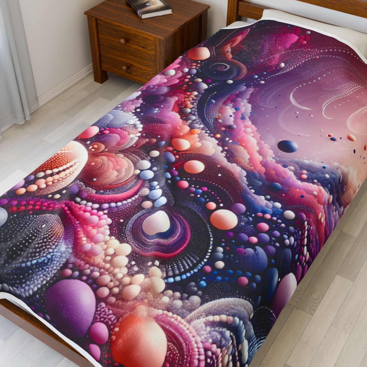Celestial Dance of Spheres - Plush Blanket