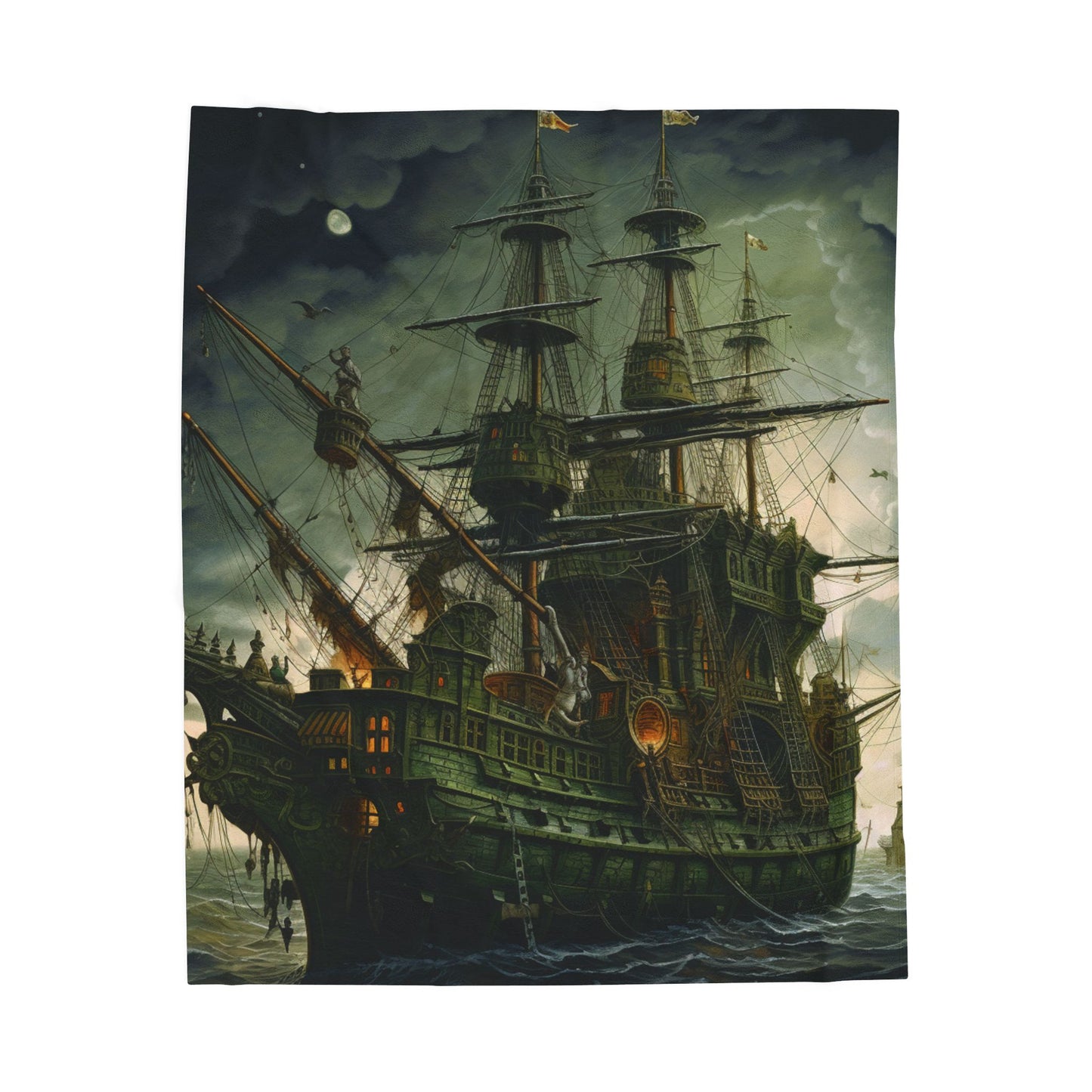 Galleon through the Gloom- Plush Blanket
