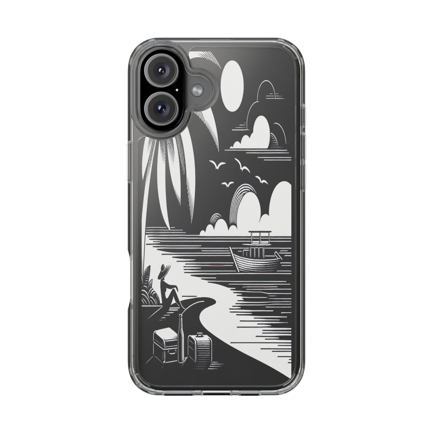 Transparent Journey on the Shore Iphone Case Compatible With Iphone 16 15 14 - Clear Phone Cover