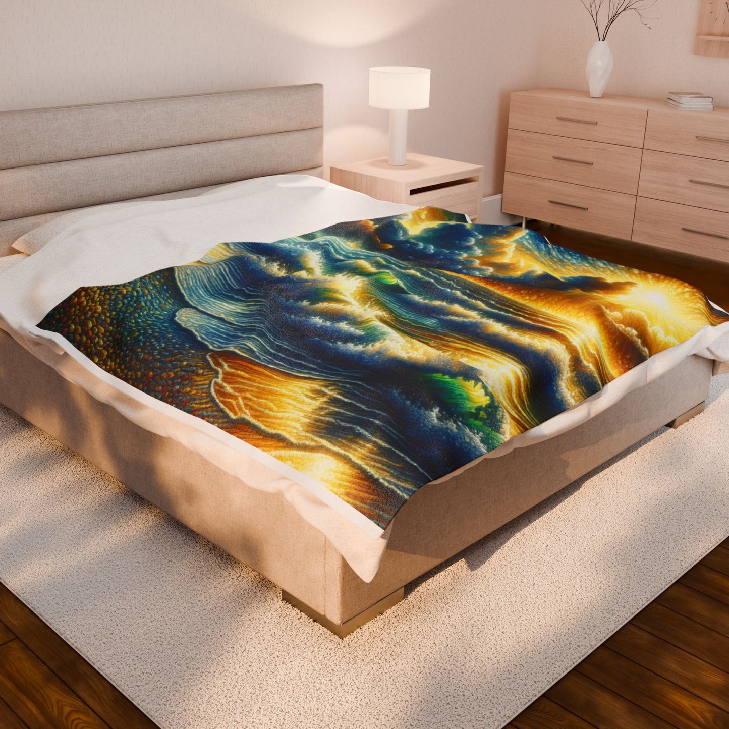 Radiant Tides - Plush Blanket