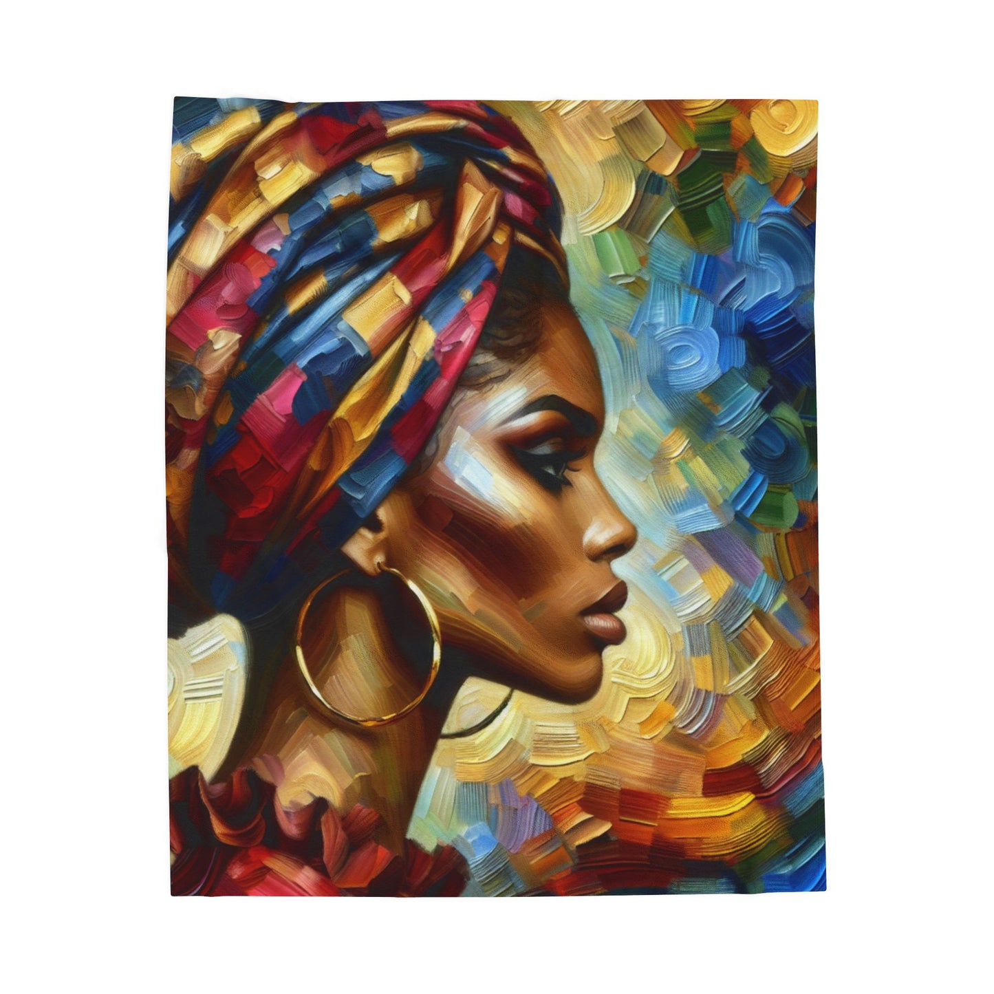 A Portrait in Brushstrokes - Plush Blanket