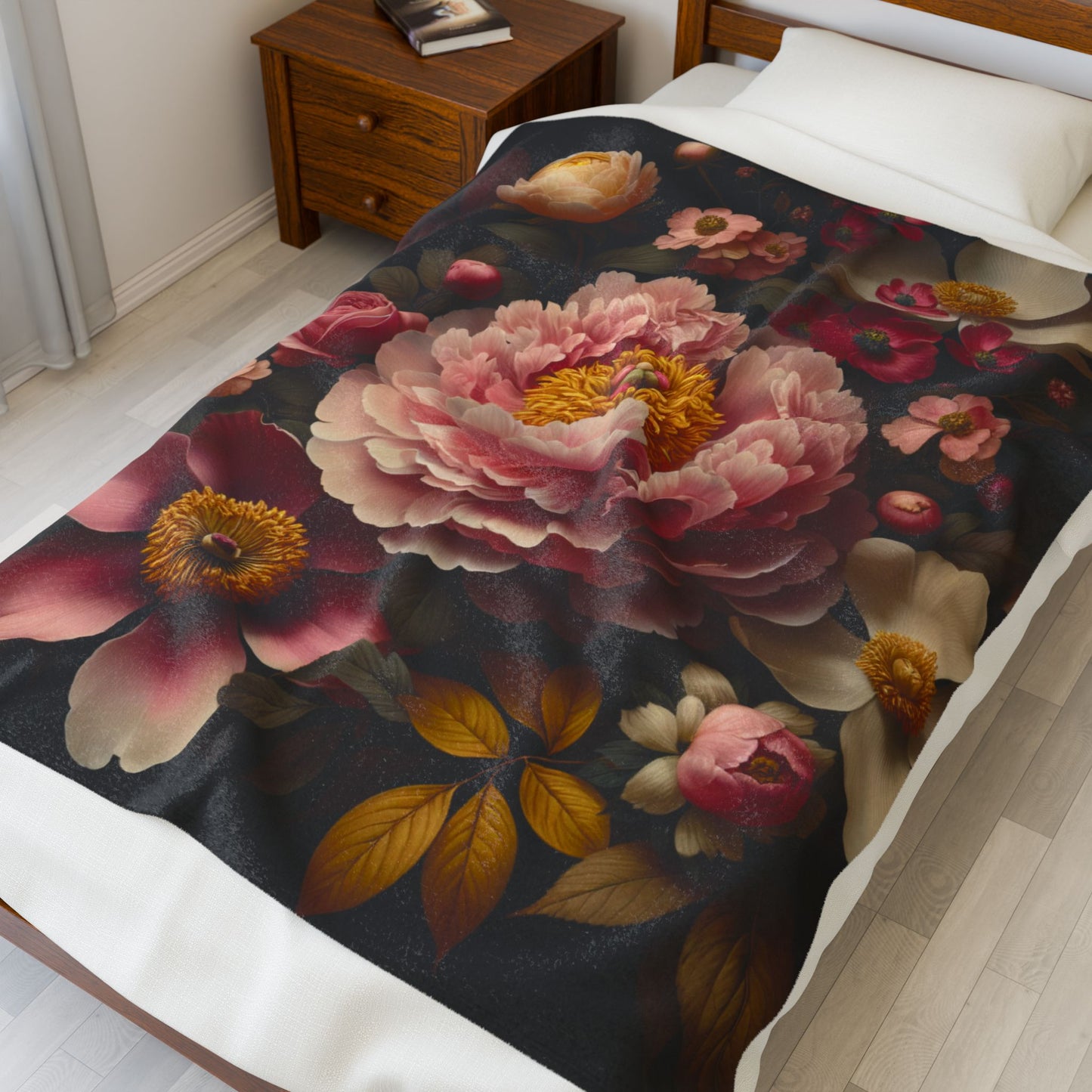Opulent Petal Display- Plush Blanket
