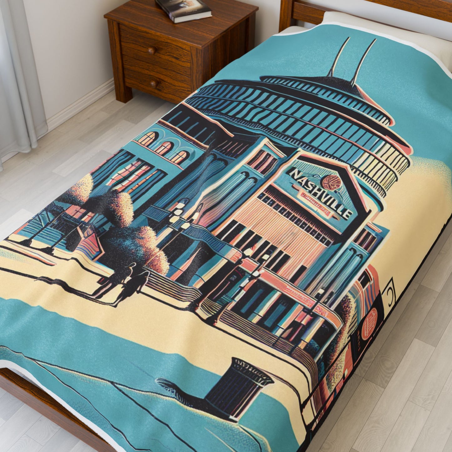 Nashville Streetscape at Daybreak- Plush Blanket