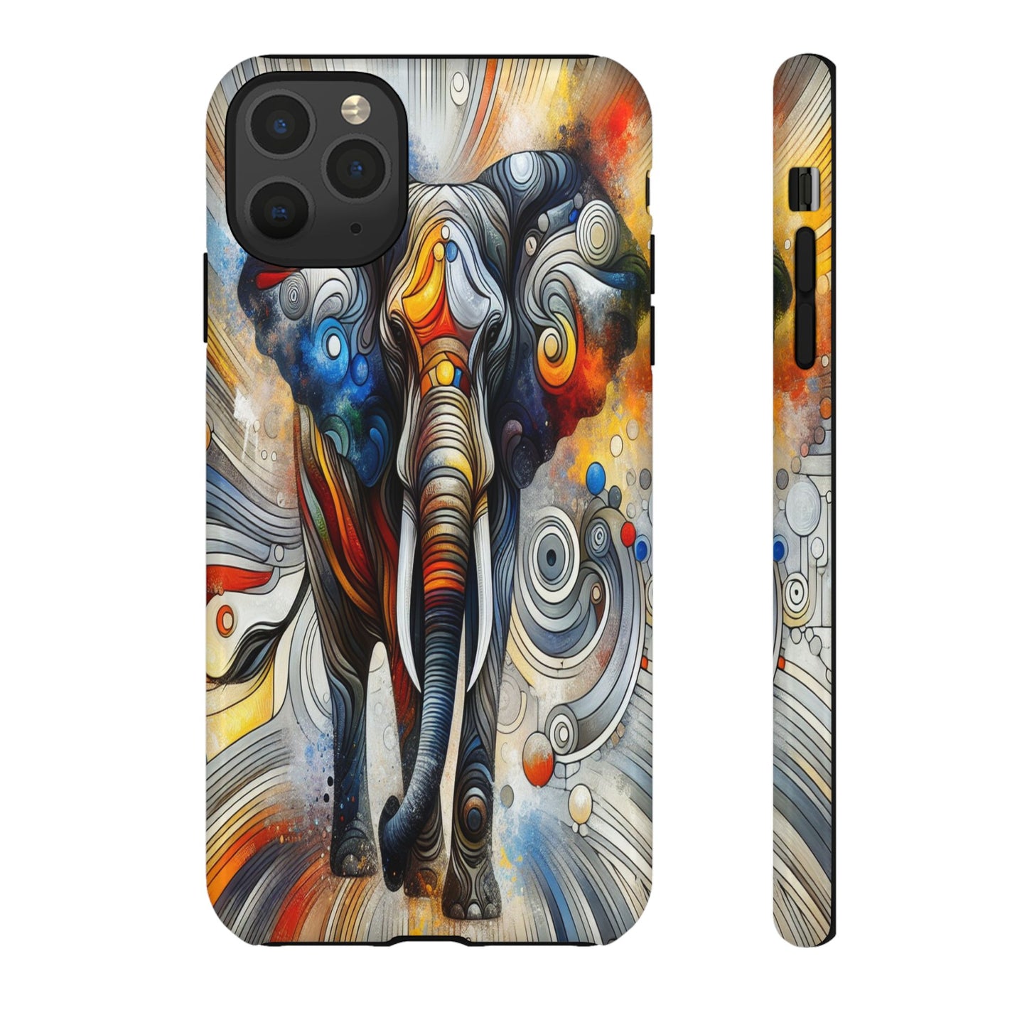 Protective Elephant in Swirling Colors Iphone Case Compatible With Iphone 16 15 14 - Phone Cover