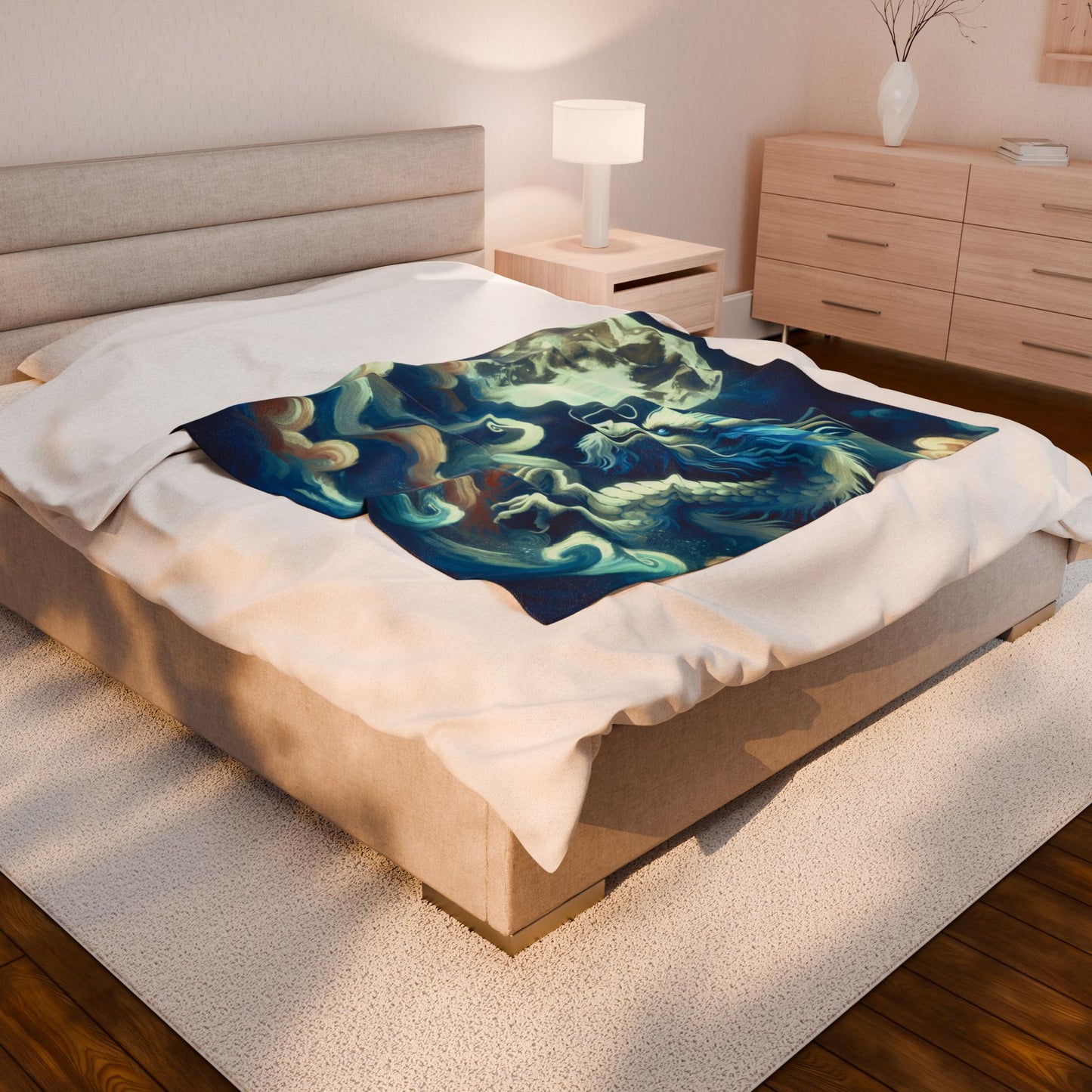 Lunar Dragon Serenity - Plush Blanket
