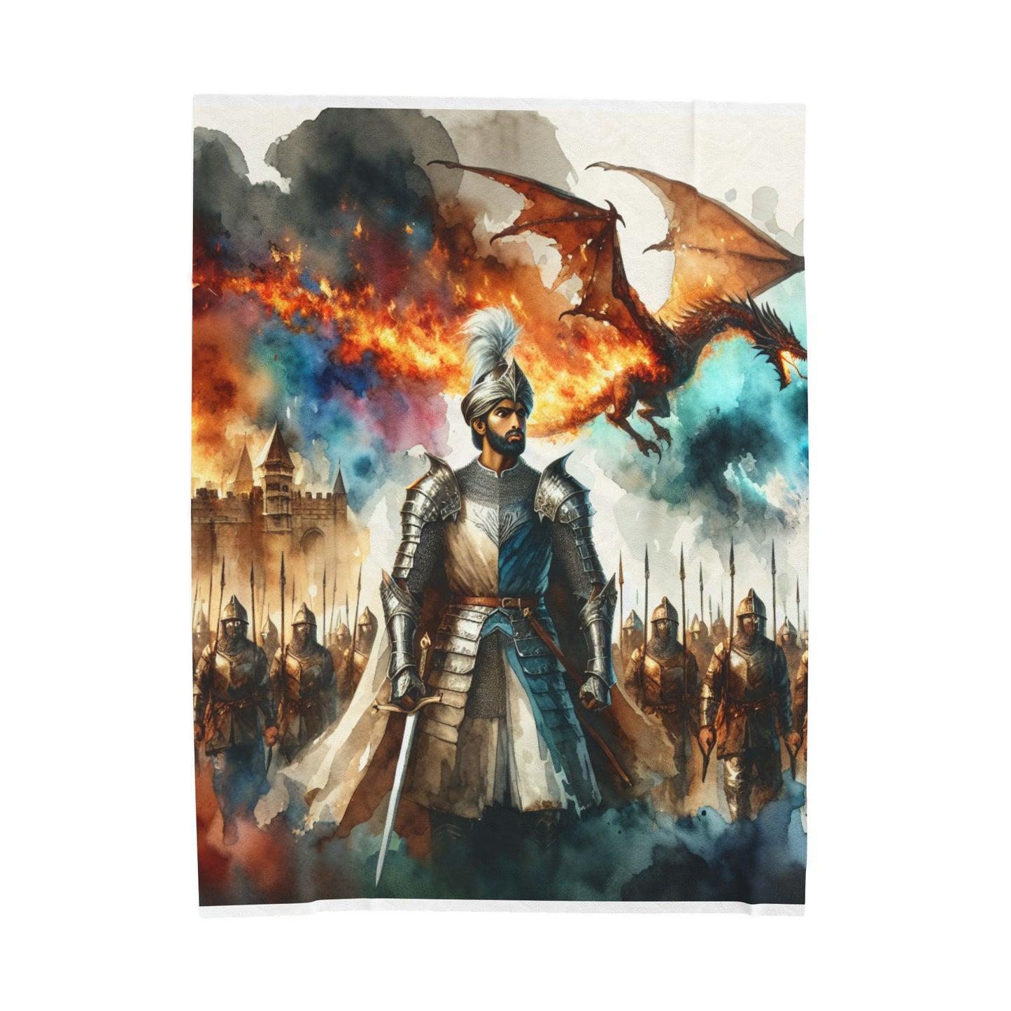 Heroic Tribute in the Kingdom of Flame and Steel - Plush Blanket