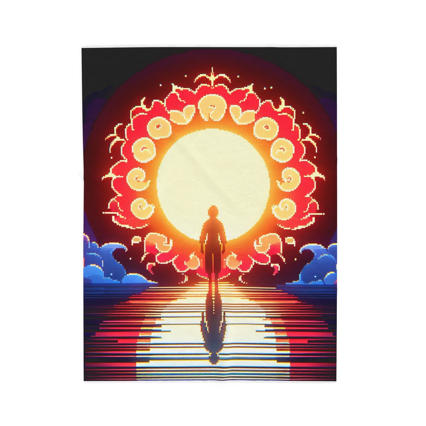 Silhouette Before the Radiant Dawn - Plush Blanket