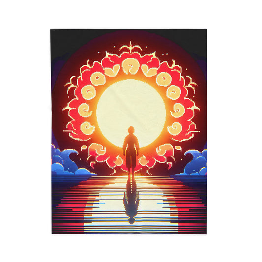 Silhouette Before the Radiant Dawn - Plush Blanket