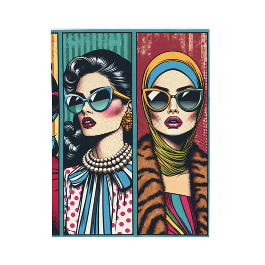 Retro Fashion Icons in Focus - Plush Blanket