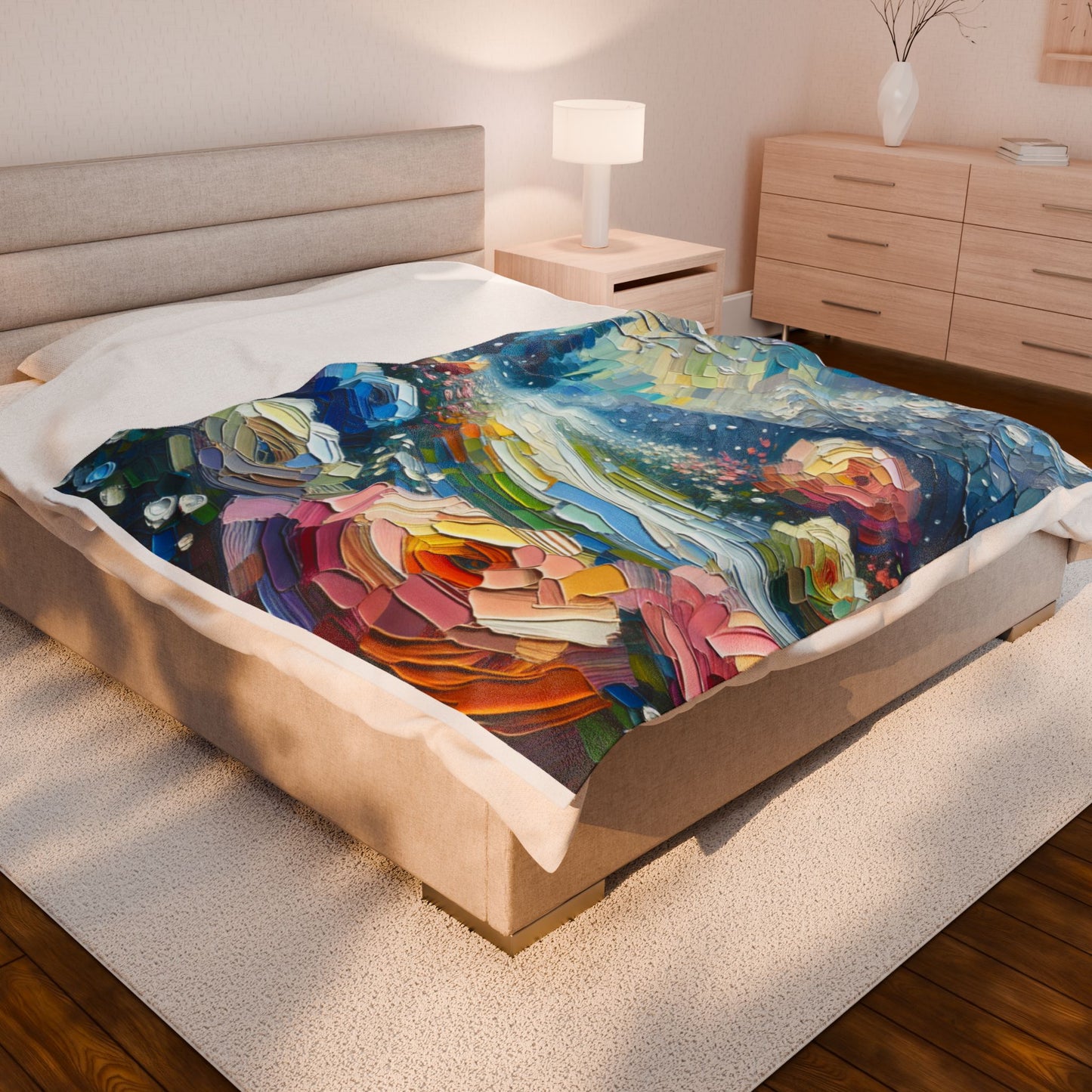Garden Rainfall Palette- Plush Blanket