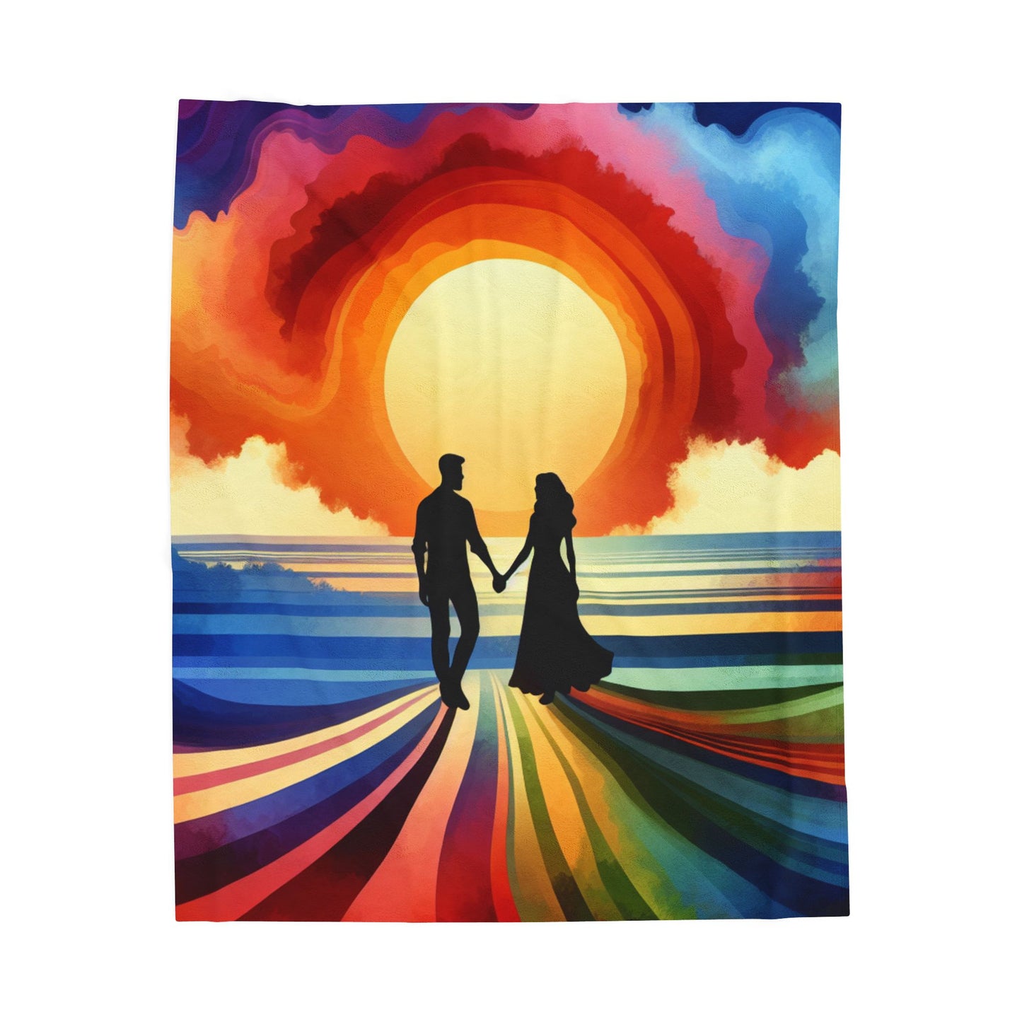 Silhouettes in the Glow - Plush Blanket