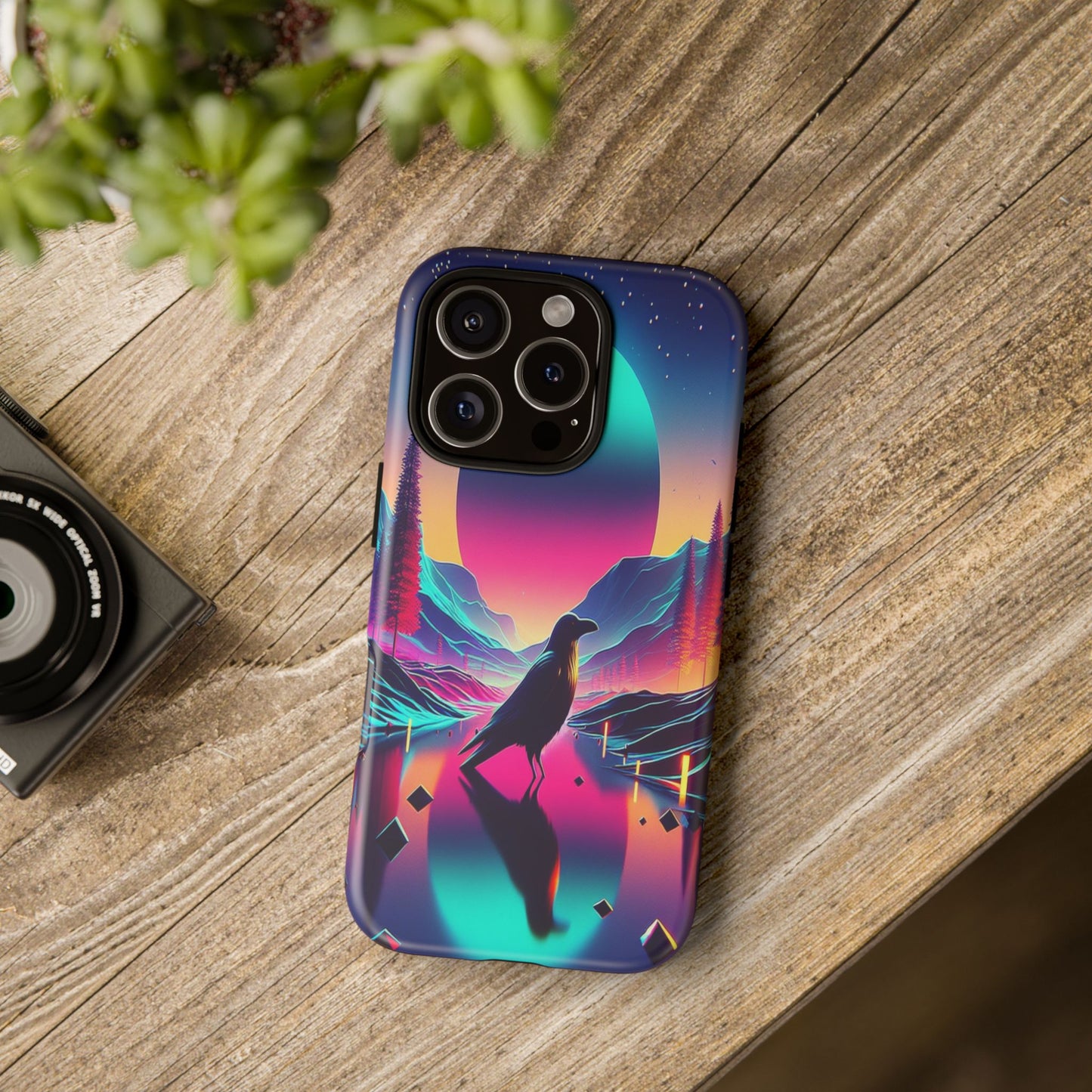 Celestial Horizon with Raven - Phone Case