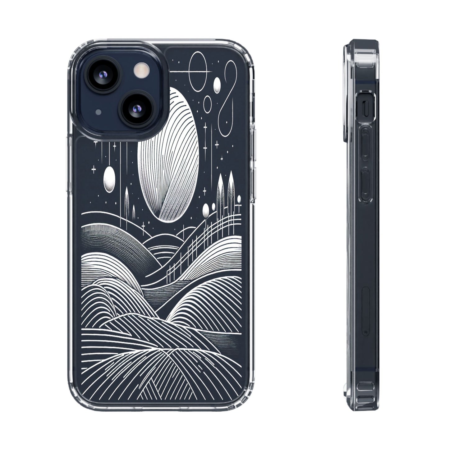 Transparent Lunar Landscapes Iphone Case Compatible With Iphone 16 15 14 - Clear Phone Cover