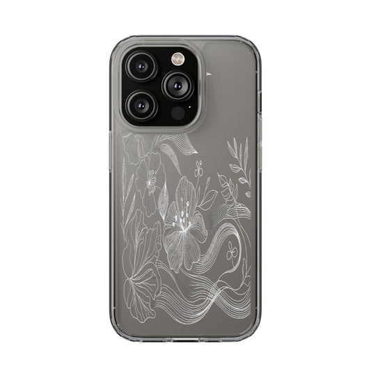 Transparent Petals in Motion Iphone Case Compatible With Iphone 16 15 14 - Clear Phone Cover