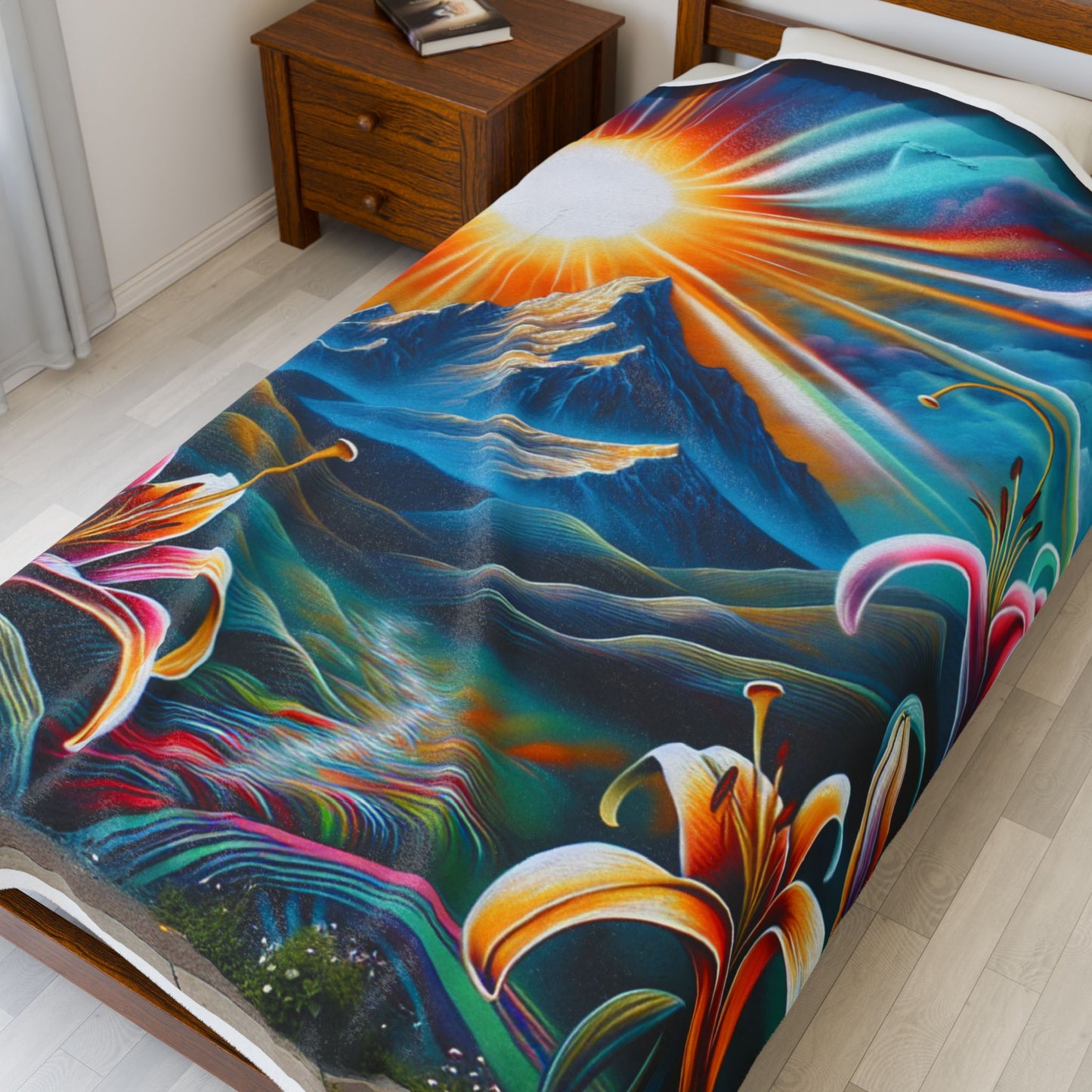 Radiance in a Floral Vista - Plush Blanket