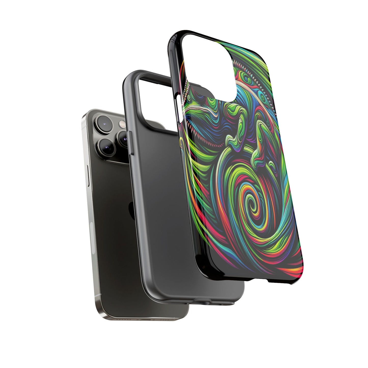 Chameleon in a Kaleidoscope Maze - Phone Case