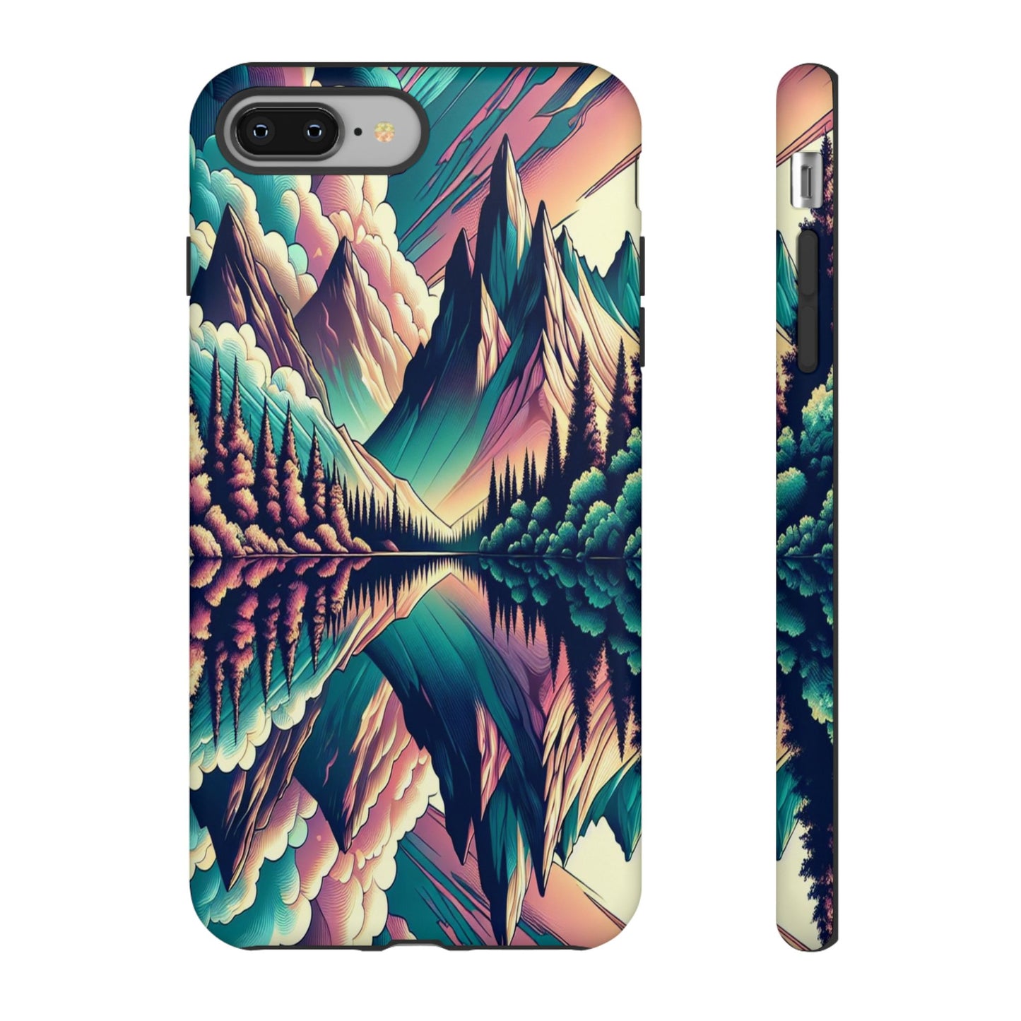 Tranquil Peaks and Reflected Skies - Phone Case