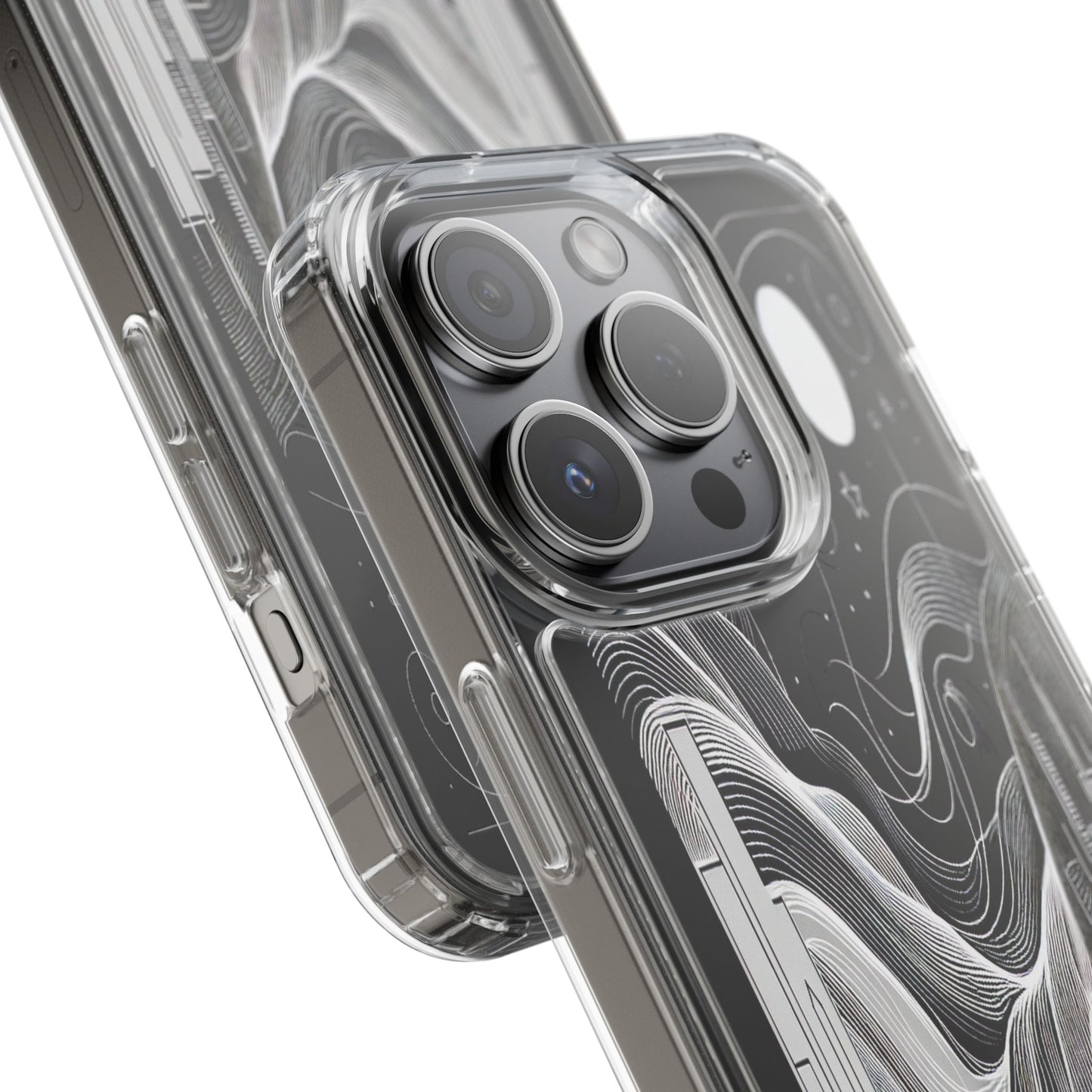 Transparent Illuminated Skyline Design Iphone Case Compatible With Iphone 16 15 14 - Clear Phone Cover