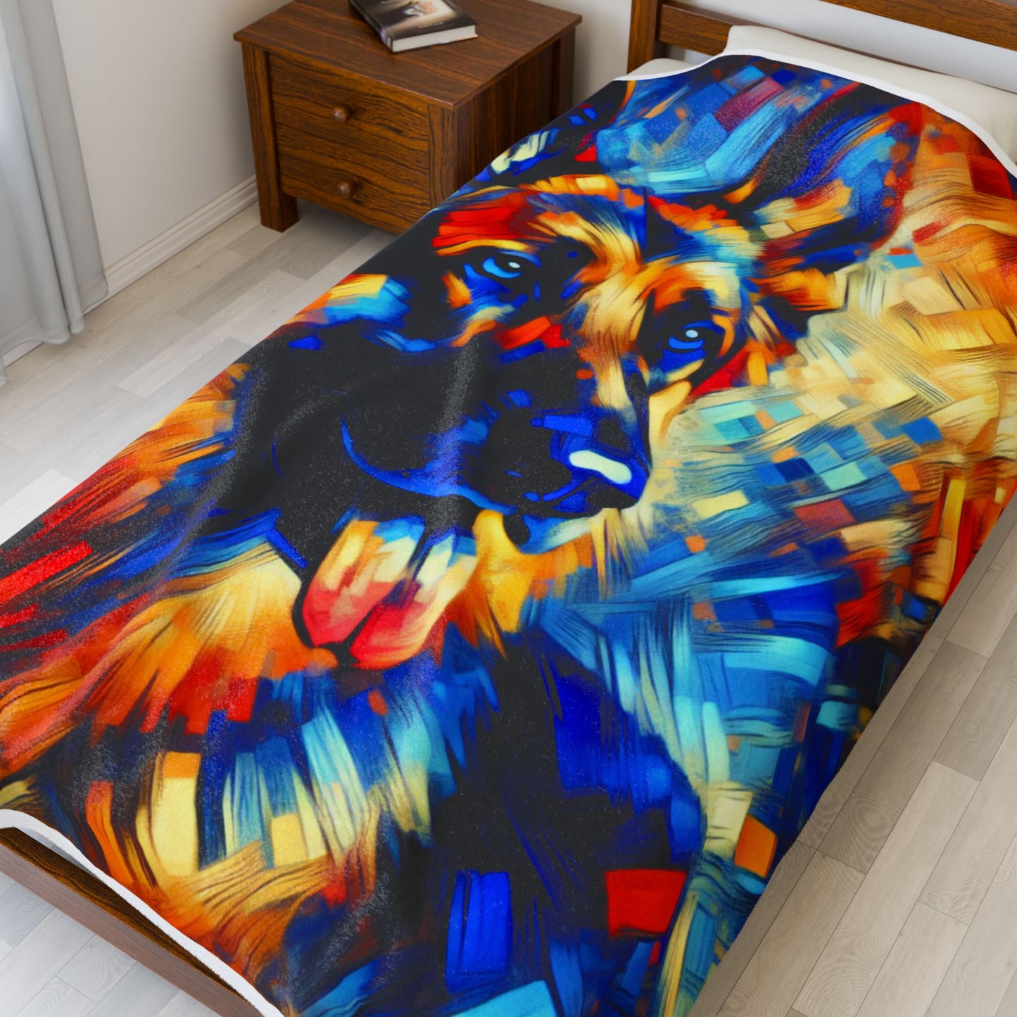 Chromatic Canine Harmony - Plush Blanket