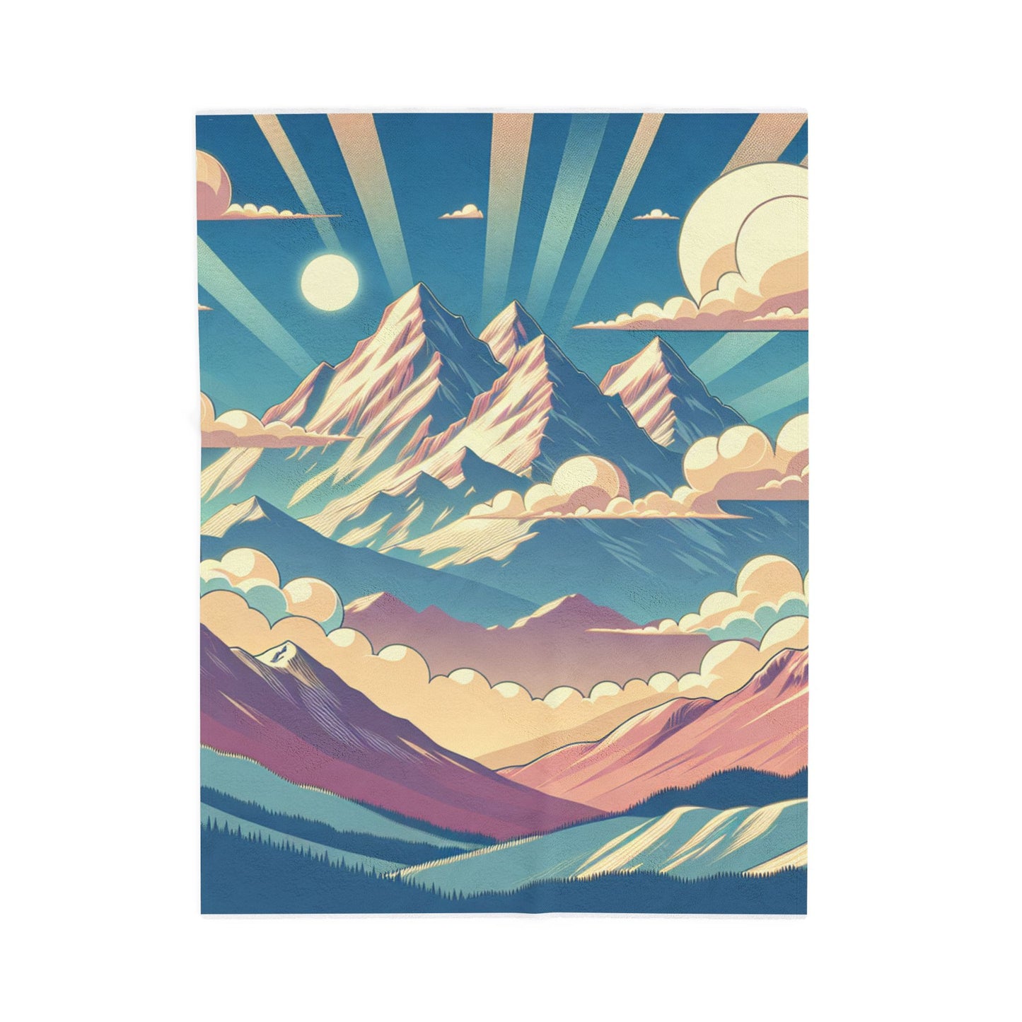 Alpine Rays at Dawn- Plush Blanket