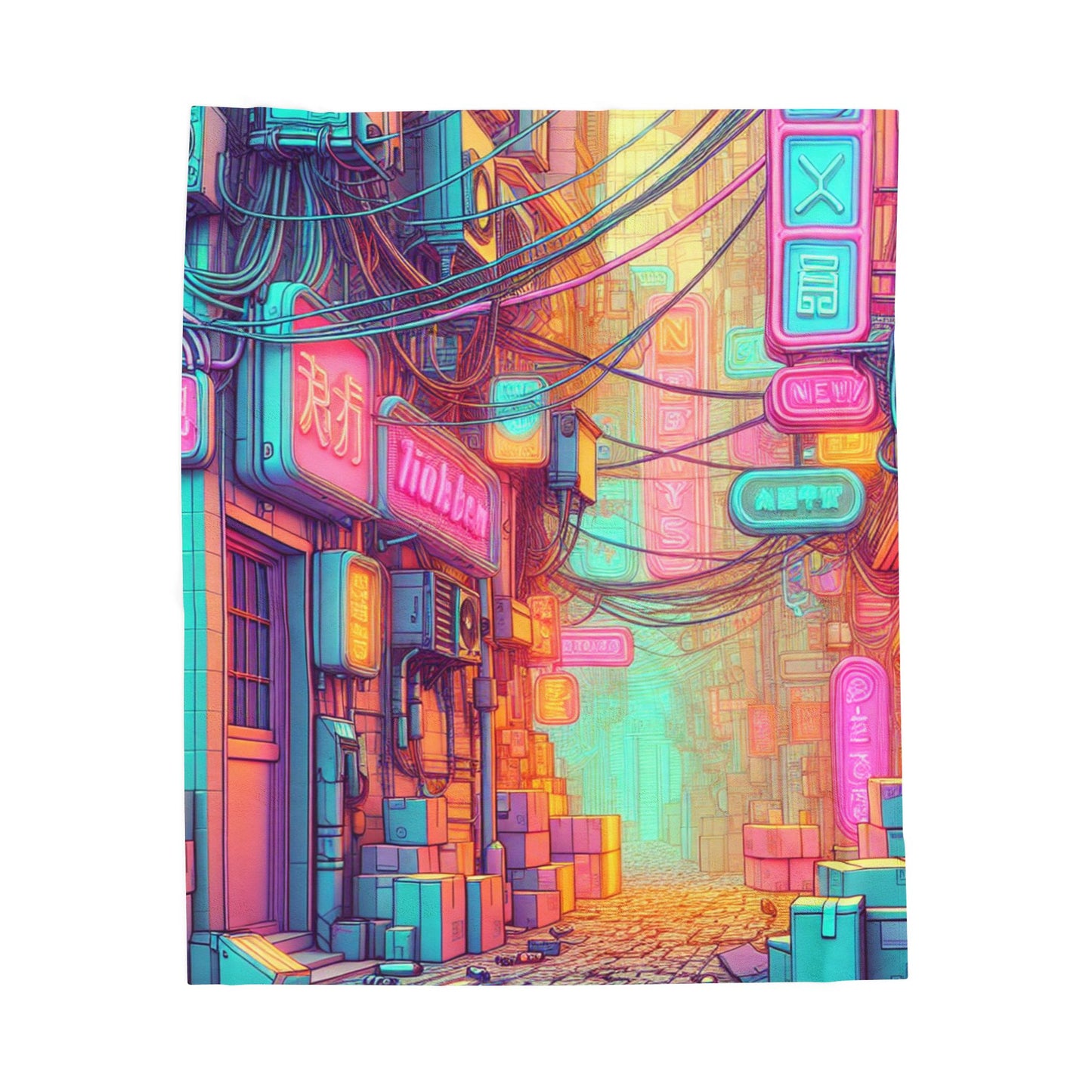 Neon Alley Vibrance - Plush Blanket