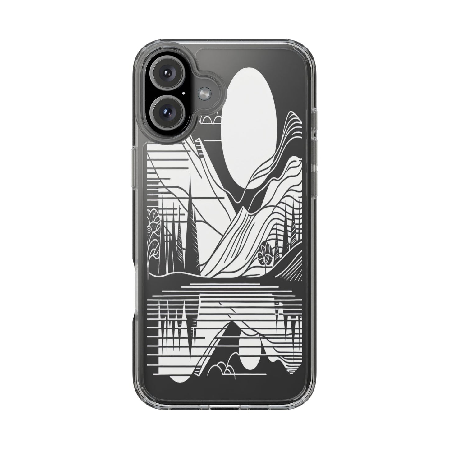 Transparent Lines and Landscape Iphone Case Compatible With Iphone 16 15 14 - Clear Phone Cover