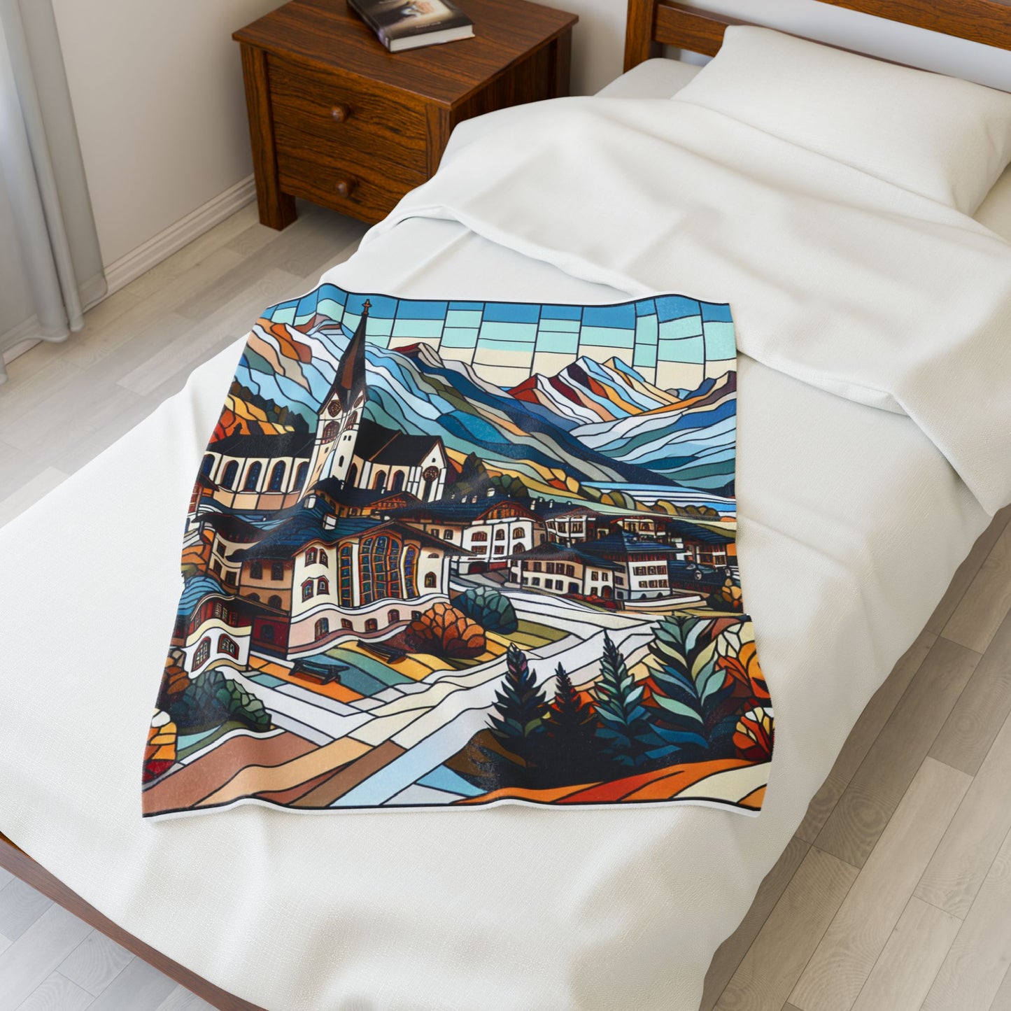 Alpine Mosaic Retreat- Plush Blanket