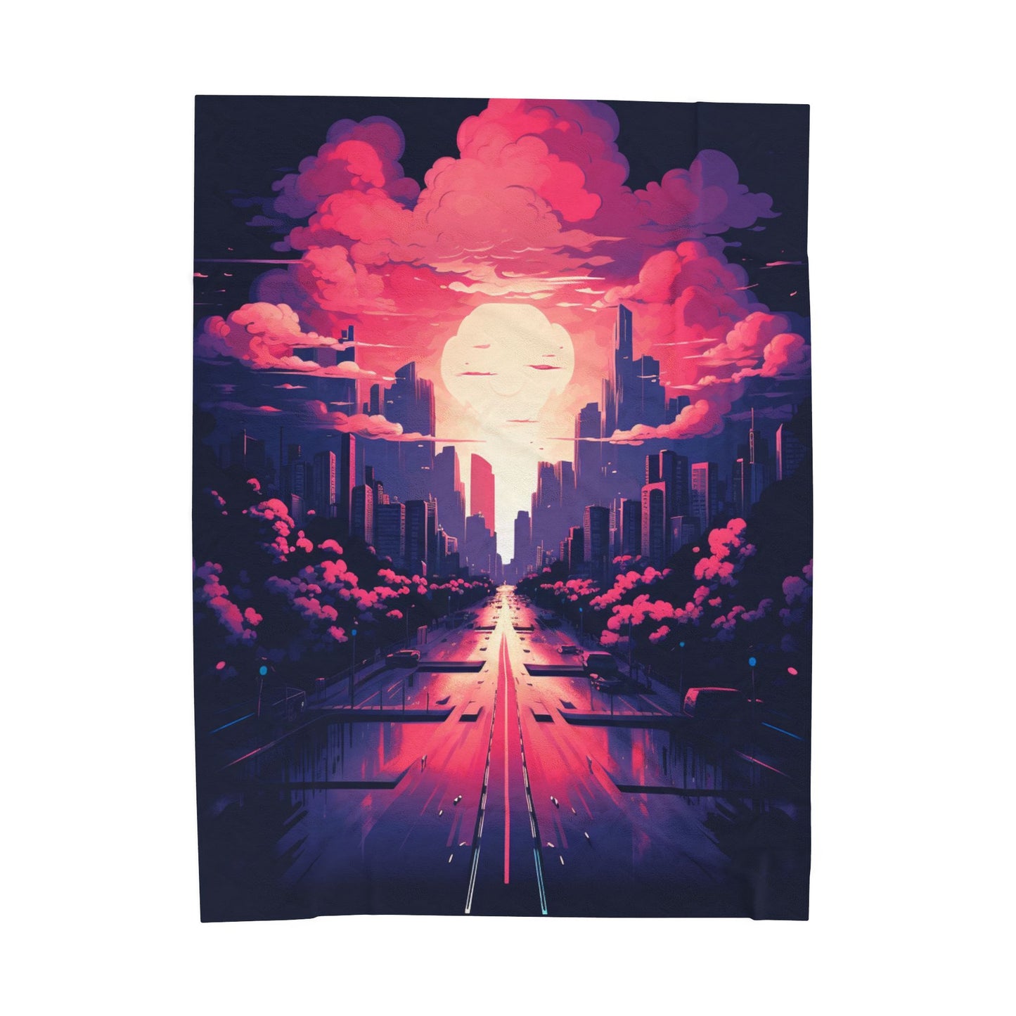 Sunset Metropolis Dreamscape- Plush Blanket