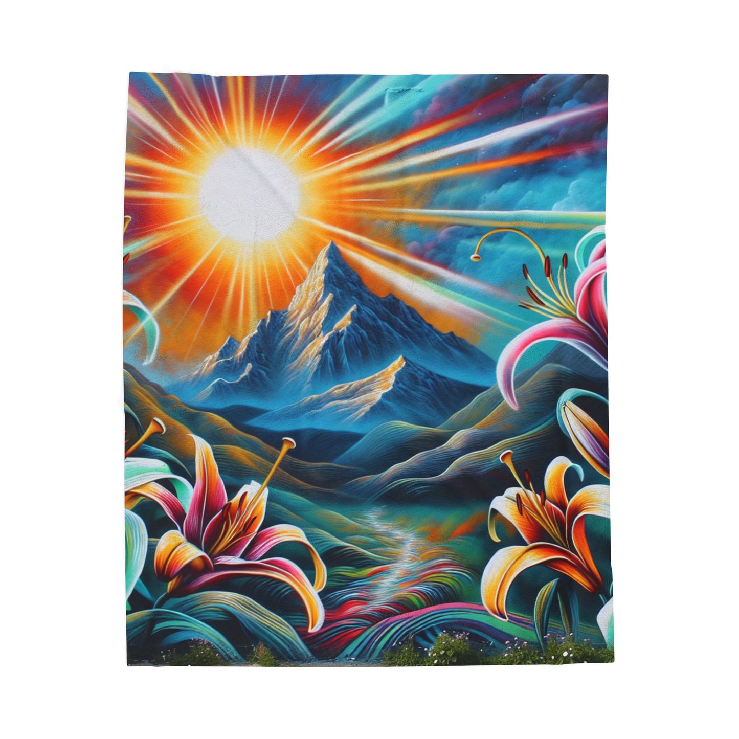 Radiance in a Floral Vista - Plush Blanket