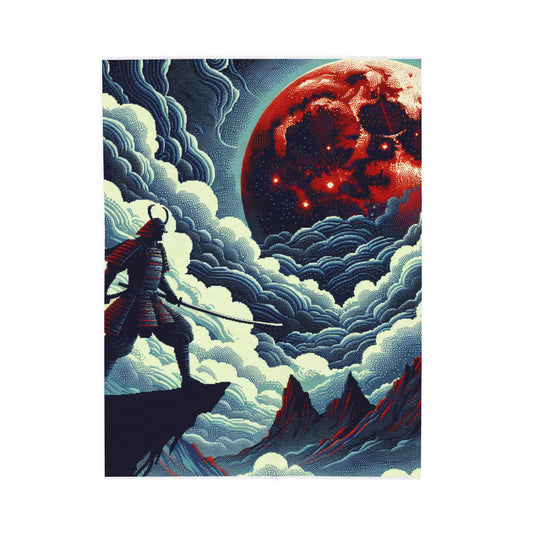 Warrior's Vigil Under the Celestial Sphere - Plush Blanket