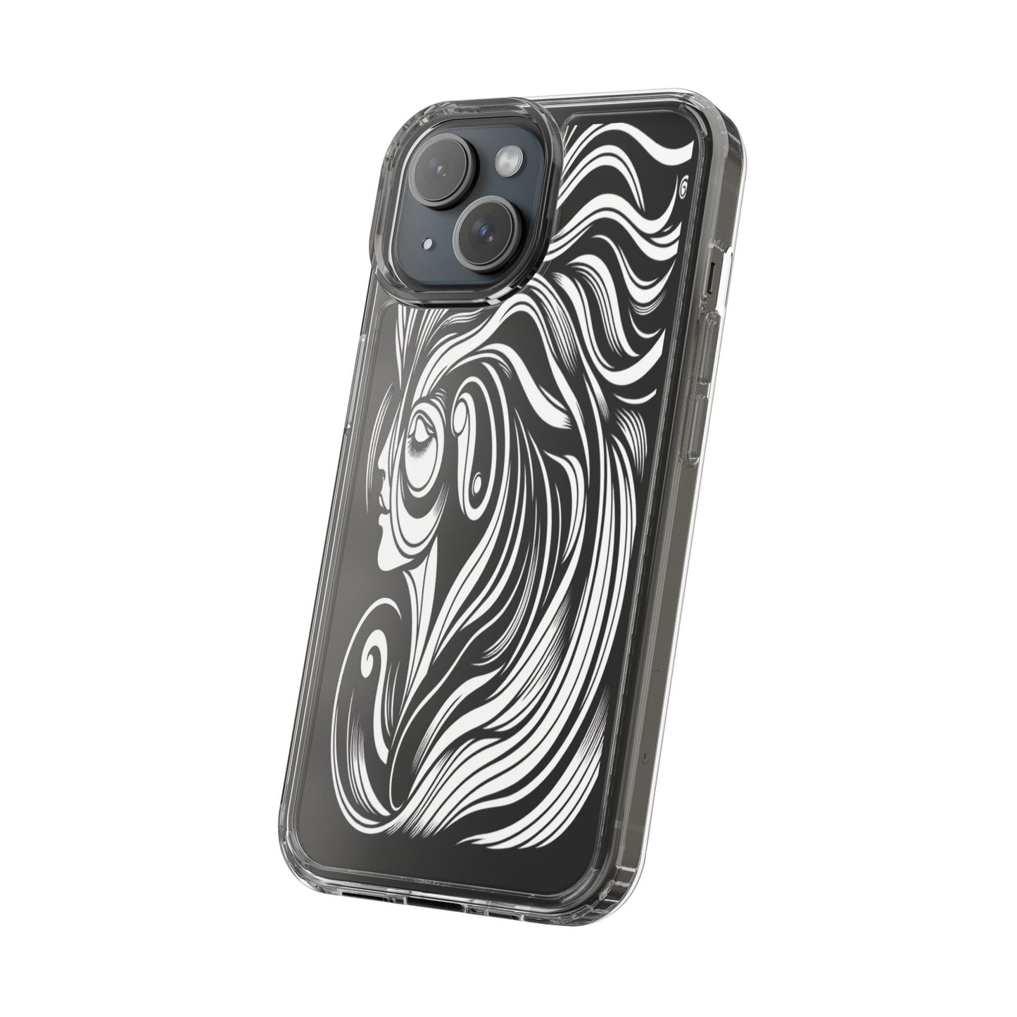 Transparent Flowing Contours Iphone Case Compatible With Iphone 16 15 14 - Clear Phone Cover