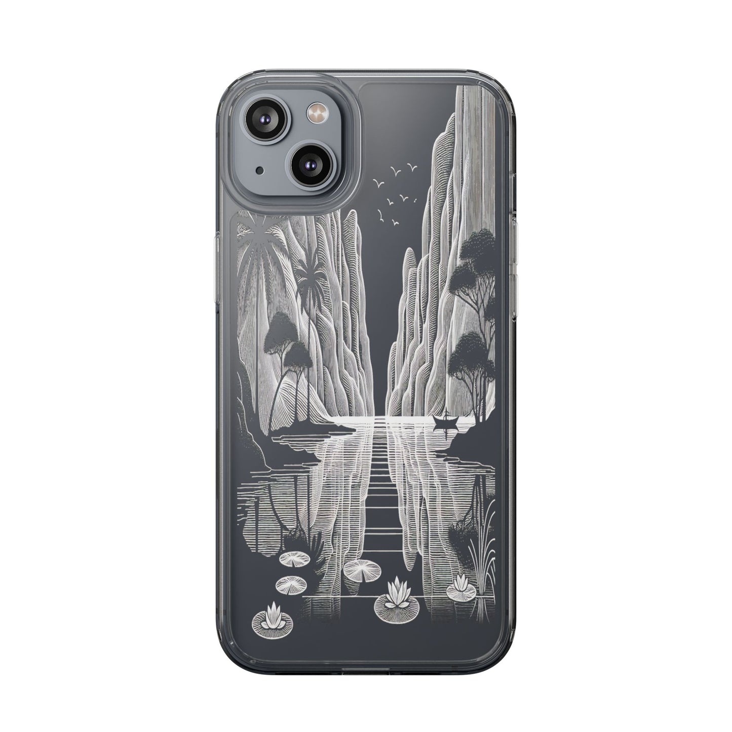 Transparent Journey Through the Cliffs Iphone Case Compatible With Iphone 16 15 14 - Clear Phone Cover