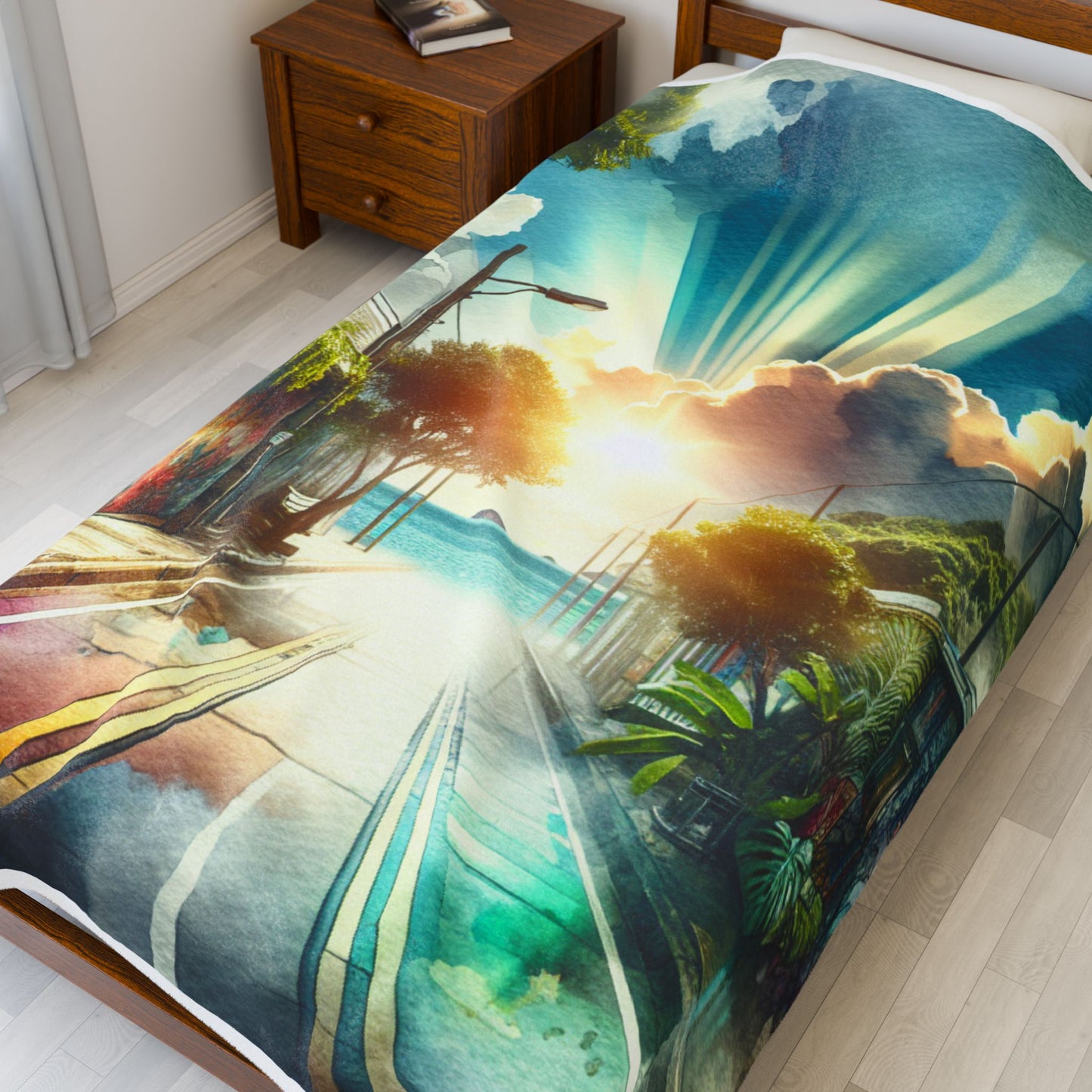 Radiant Street Vistas - Plush Blanket