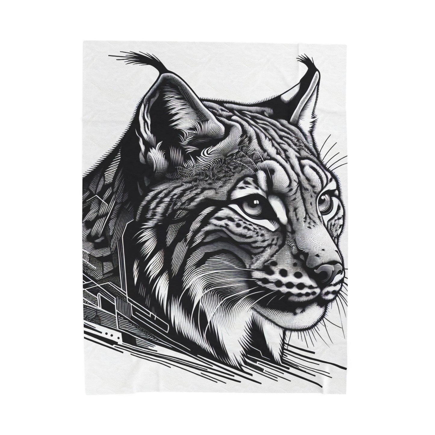 Monochrome Majesty of the Wild- Plush Blanket