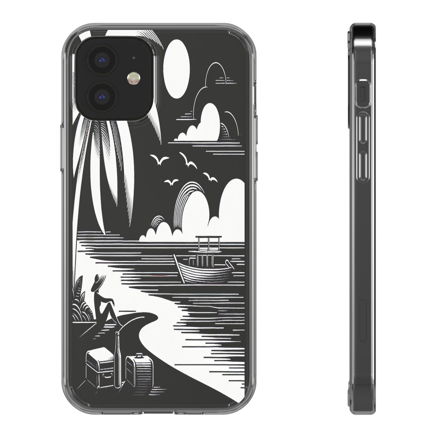 Transparent Journey on the Shore Iphone Case Compatible With Iphone 16 15 14 - Clear Phone Cover