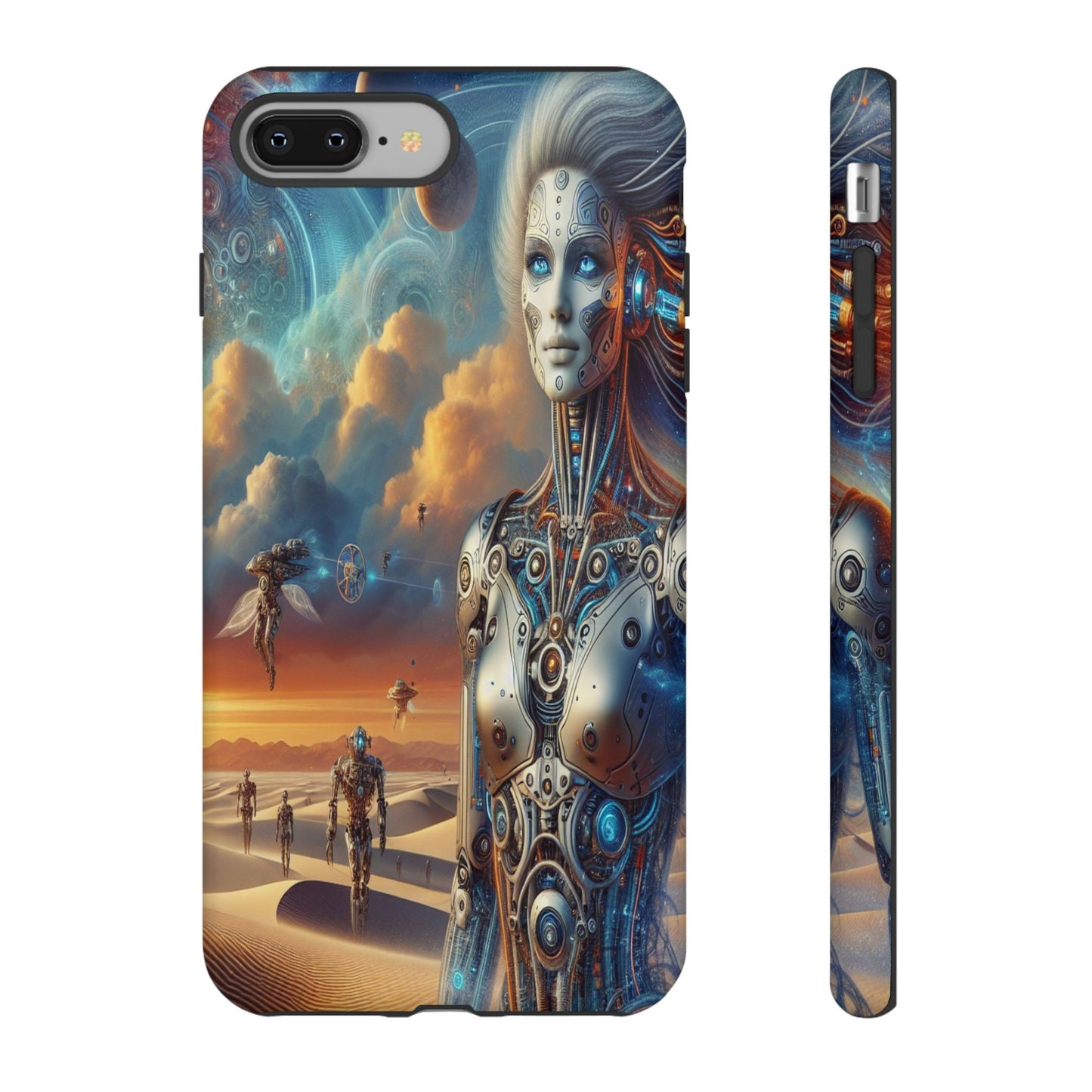 Protective Futuristic Wanderers in the Dunes Iphone Case Compatible With Iphone 16 15 14 - Phone Cover