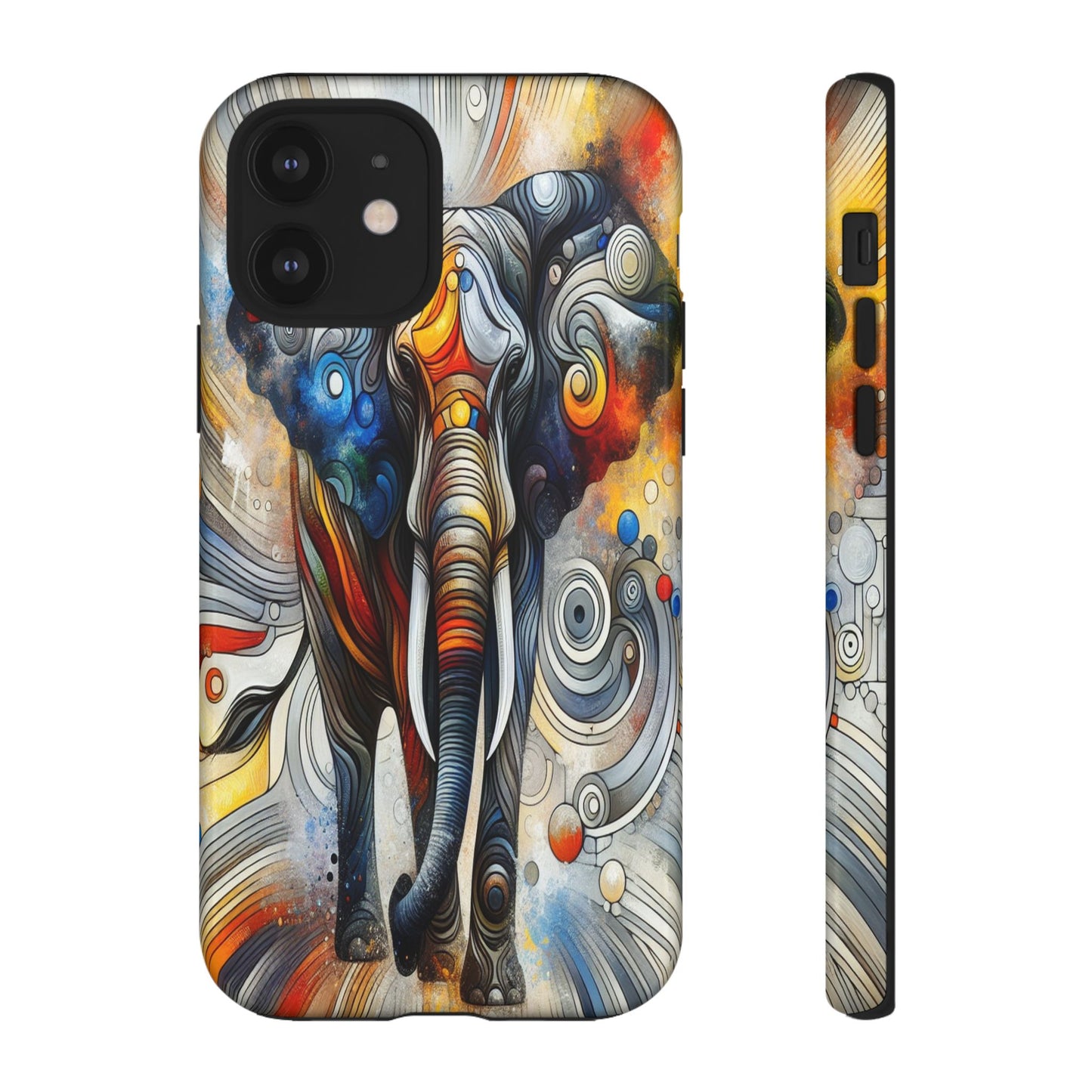 Protective Elephant in Swirling Colors Iphone Case Compatible With Iphone 16 15 14 - Phone Cover